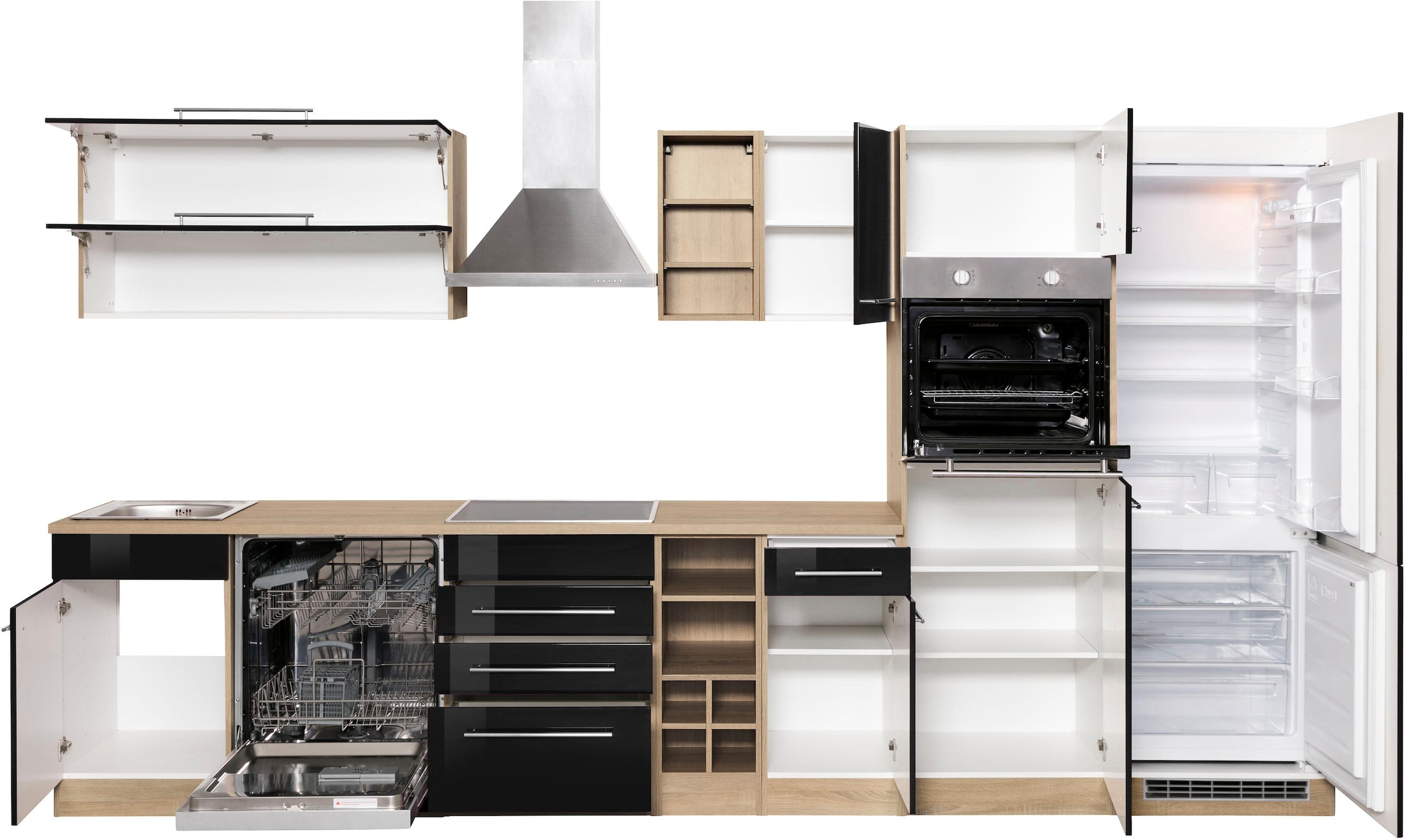 KOCHSTATION Küchenzeile »KS-Eton«, ohne E-Geräte, Breite 360 cm