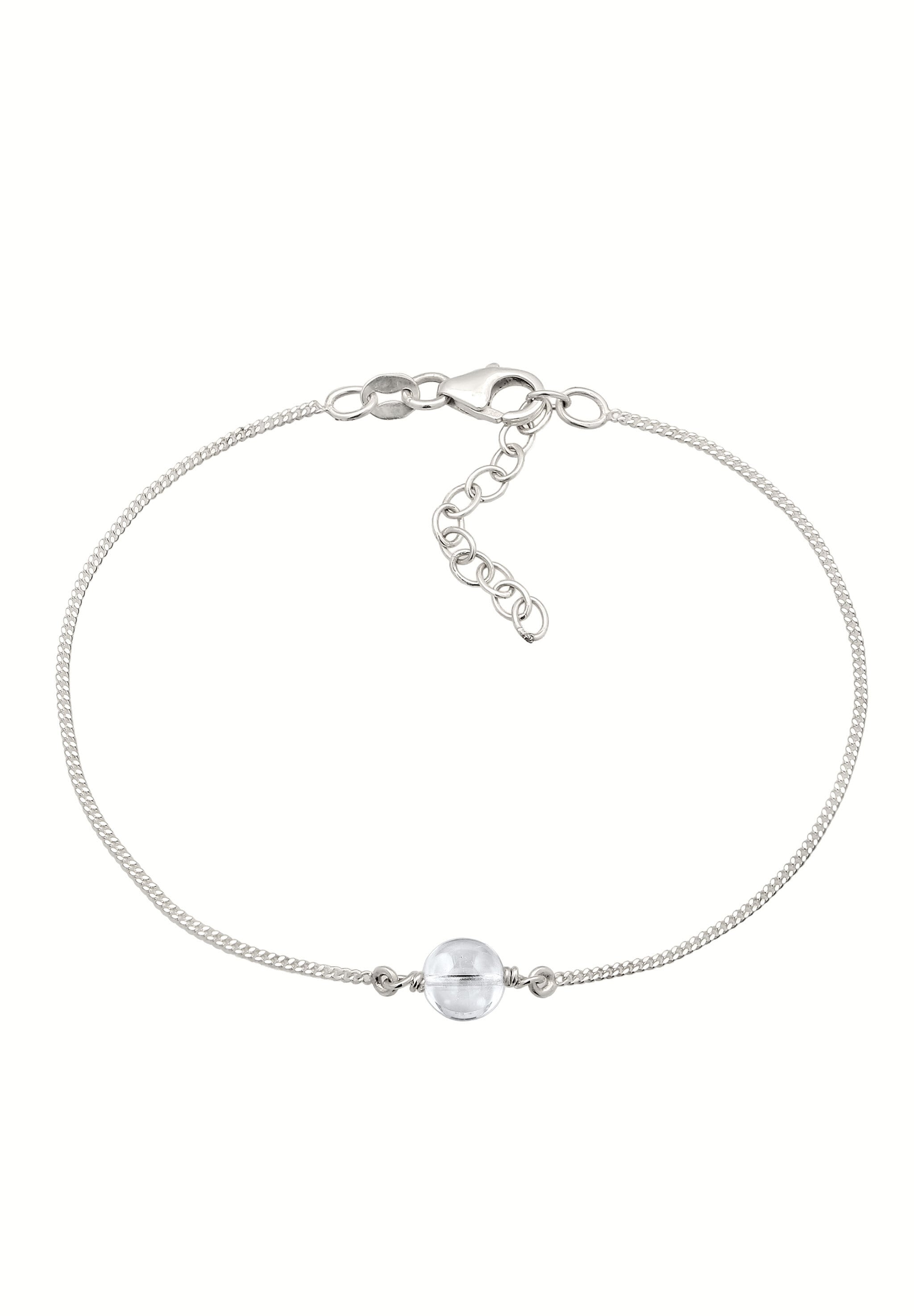 Elli Armkette »Armband Steine Kreis Bergkristall Transparent 925 Sterling Silber«