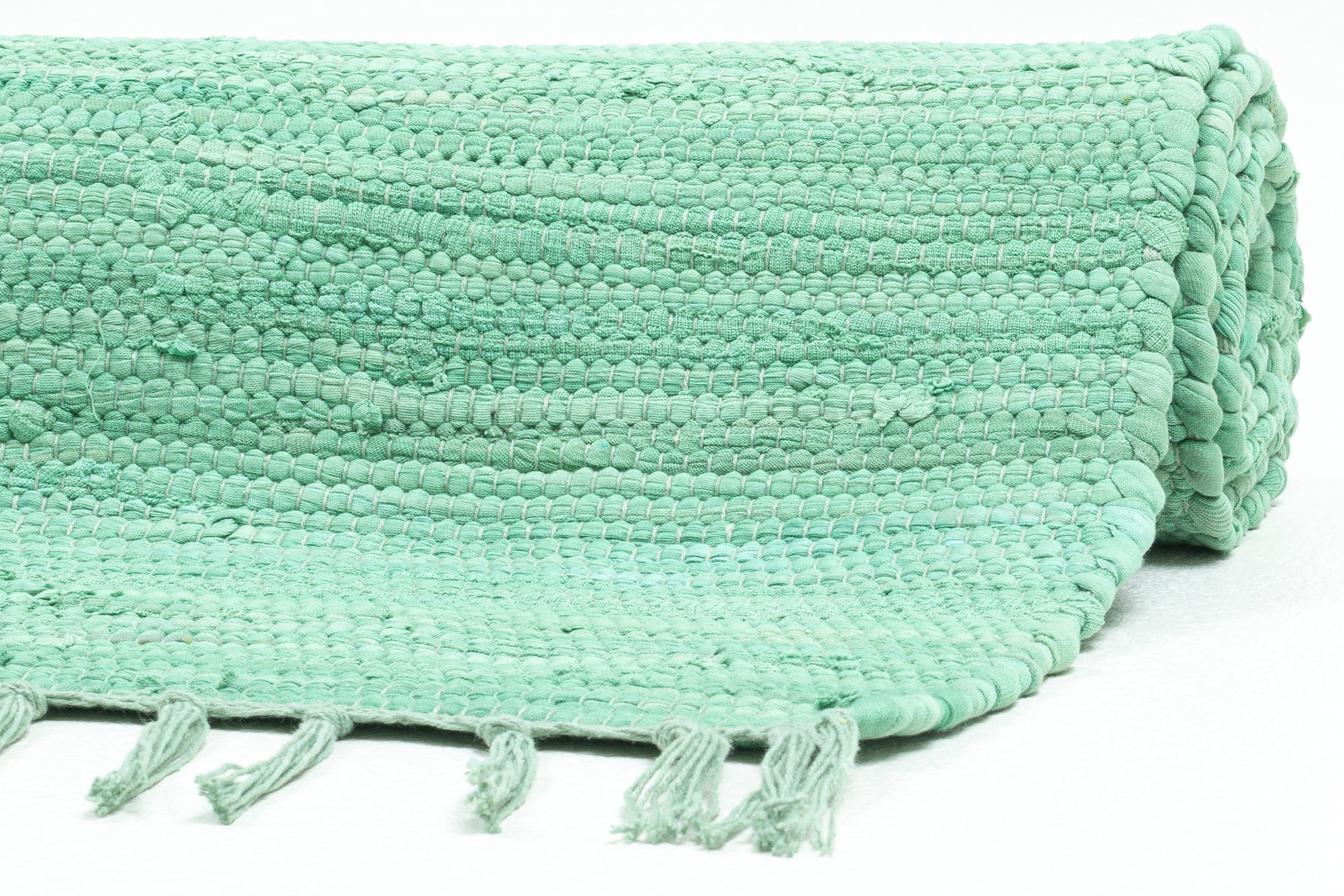 THEKO Teppich »Happy Cotton«, Fransen online kaufen rechteckig, handgewebt, Flachgewebe, mit reine Teppich, Handweb Baumwolle