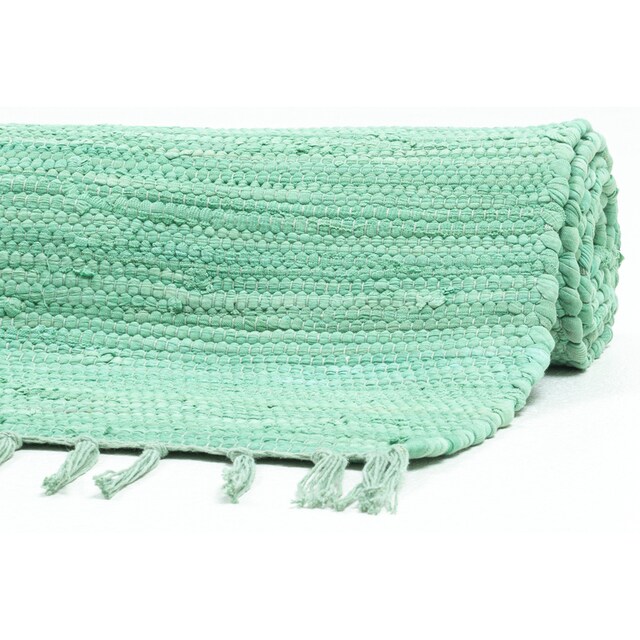 Cotton«, mit Fransen »Happy online kaufen rechteckig, Teppich, Teppich handgewebt, Baumwolle, THEKO Flachgewebe, reine Handweb