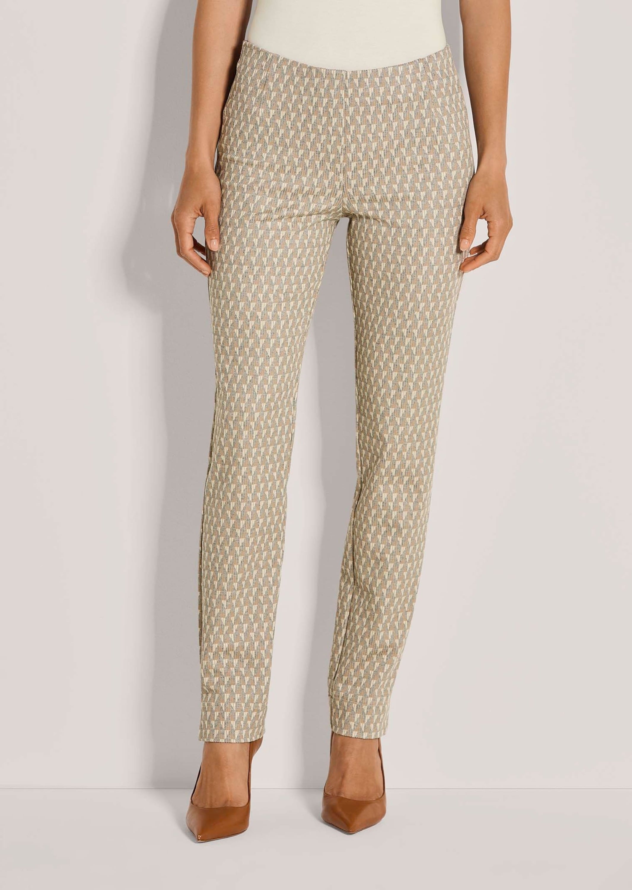 MADELEINE Schlupfhose »Stoffhose Schmale Jacquardhose mit Muster«