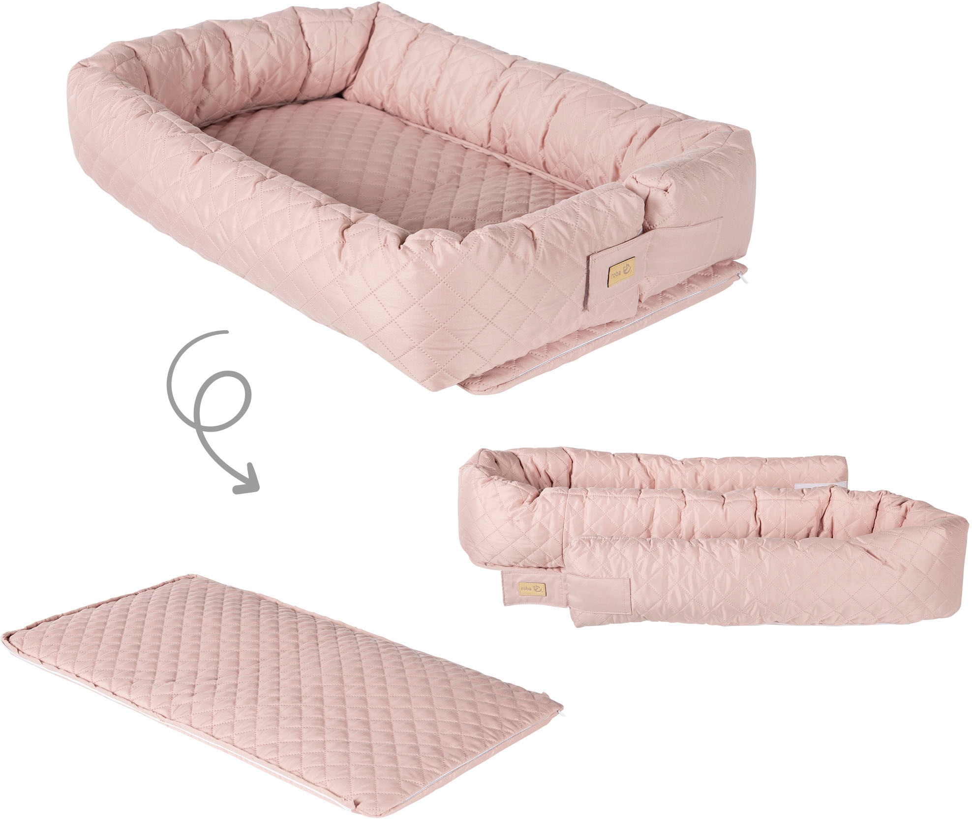 roba® Kuschelnest »Babylounge, Style, rose/mauve« 3in1