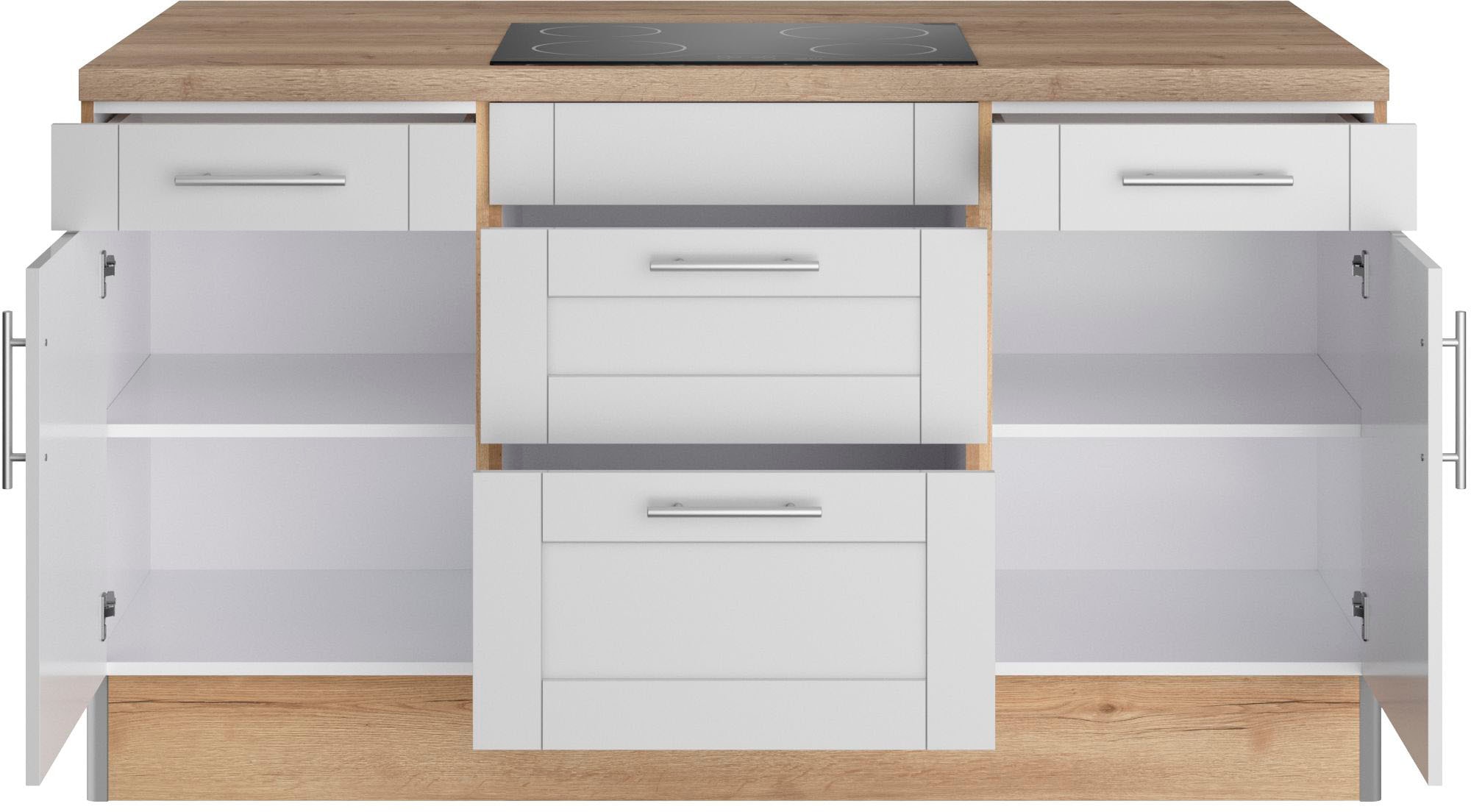 KOCHSTATION Kochinsel »KS-Ahus«, Kücheninsel, Breite 160 cm, wahlw. mit E-Gerät, Soft Close Funktion