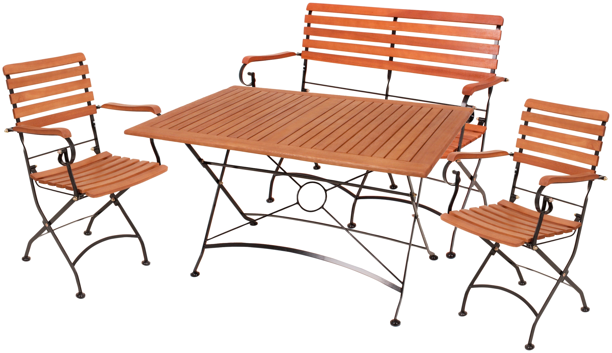 Garden Pleasure Gartenmöbelset 'Wien' für 4 Personen Stahl