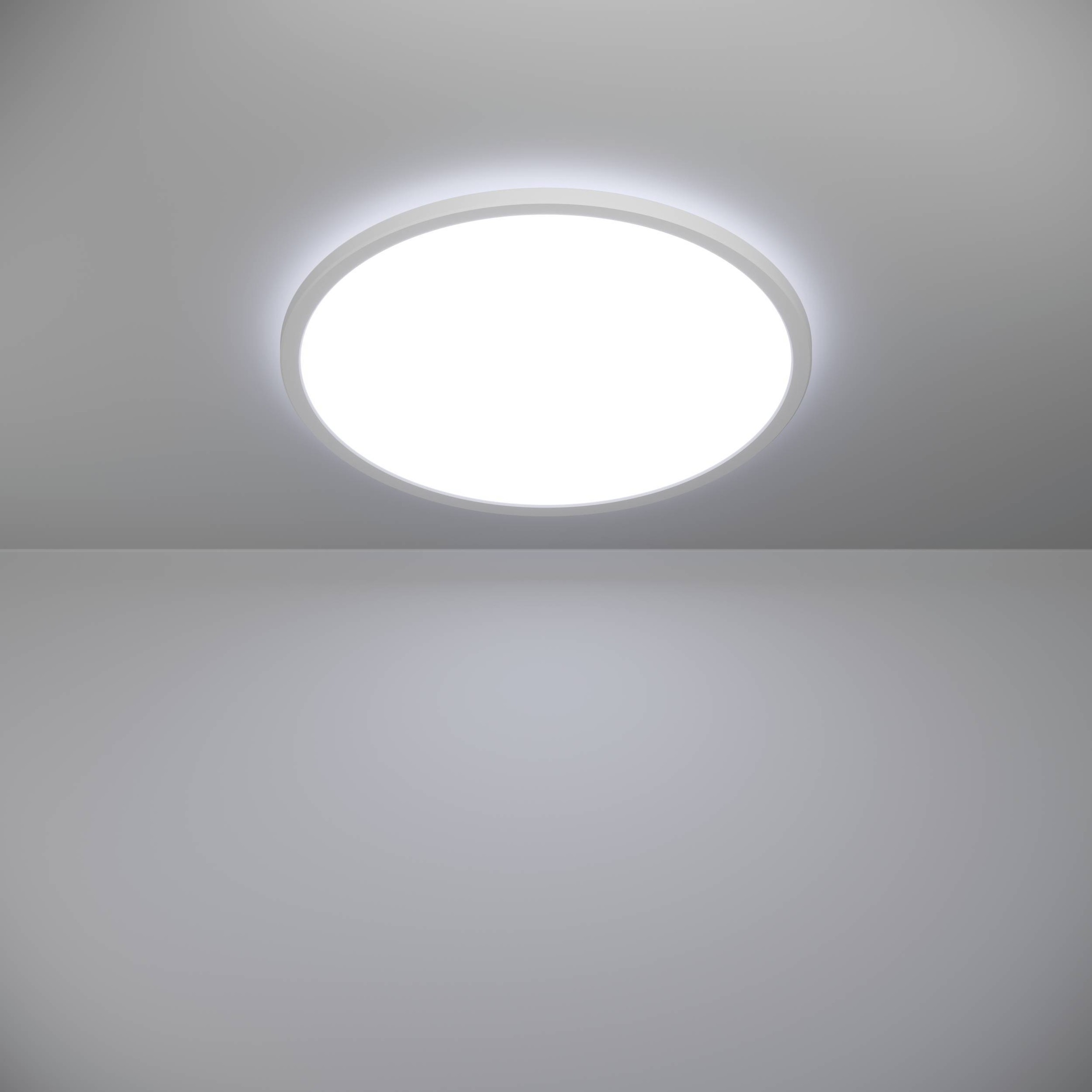 EGLO Deckenleuchte »Rovito Deckenlampe, Deckenbeleuchtung, Badlampe, Kunststoff, IP44« LED-Modul 1 Stk. Kaltweiß | Neutralweiß | Warmweiß Wand-/Deckenleuchte - H3,2 x Ø50 cm - weiß - 16,8W inkl.
