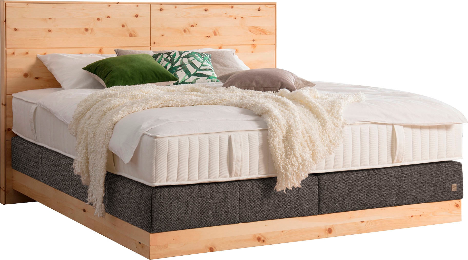 alina Boxspringbett »Chalet«, Grand Comfort TF 1000 PM, Zirbenholz natur geölt