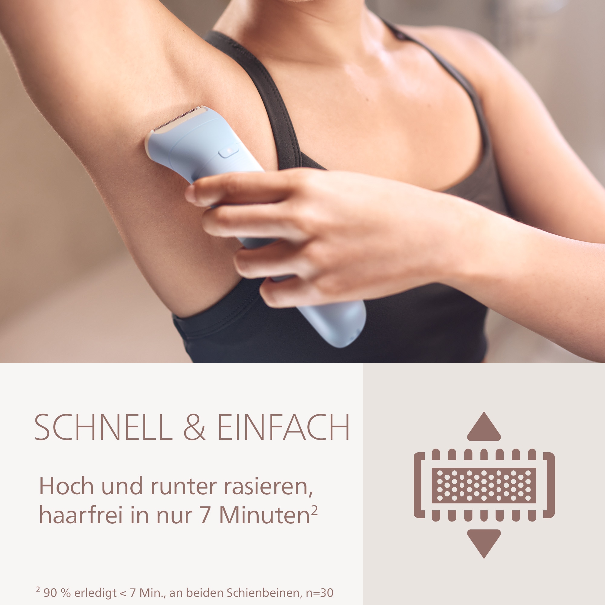 Philips Elektrorasierer »Lady Shaver Series 6000«, 1 St. Aufsätze, kabelloser Rasierer, nass und trocken, inkl. Trimmeraufsatz