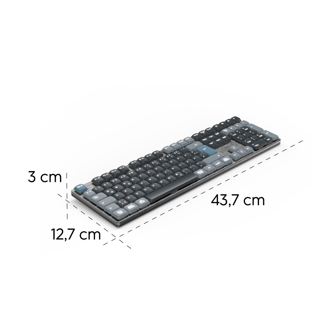 Hama Tastatur »Mechanische Tastatur (kabellos, Multi Device, 2x Bluetooth, 1x Funk)« (Funktionstasten | ausklappbare Füße)