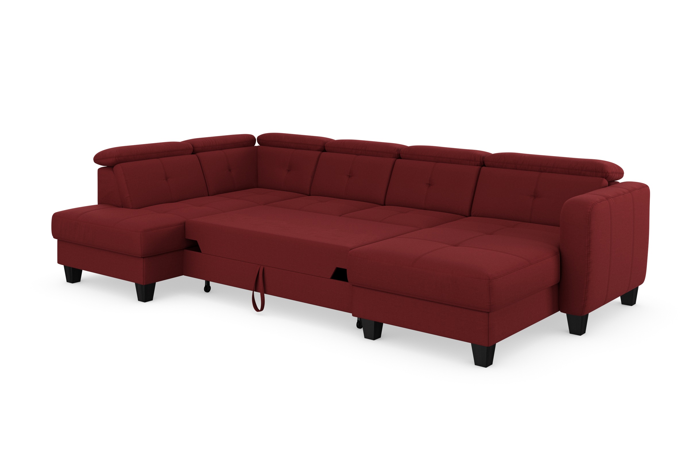 sit&more Wohnlandschaft »Belluci U-Form«, Kopfteilverstellung und Federkern, wahlweise mit Bettfunktion