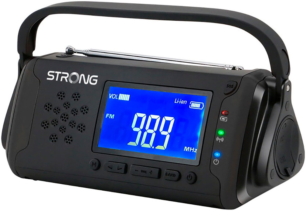 Strong Notfallradio »EPR1500«, (AM-Tuner-FM-Tuner-UKW mit RDS), Camping- und Notfallradio mit Solar- und Kurbelbetrieb, Powerbank