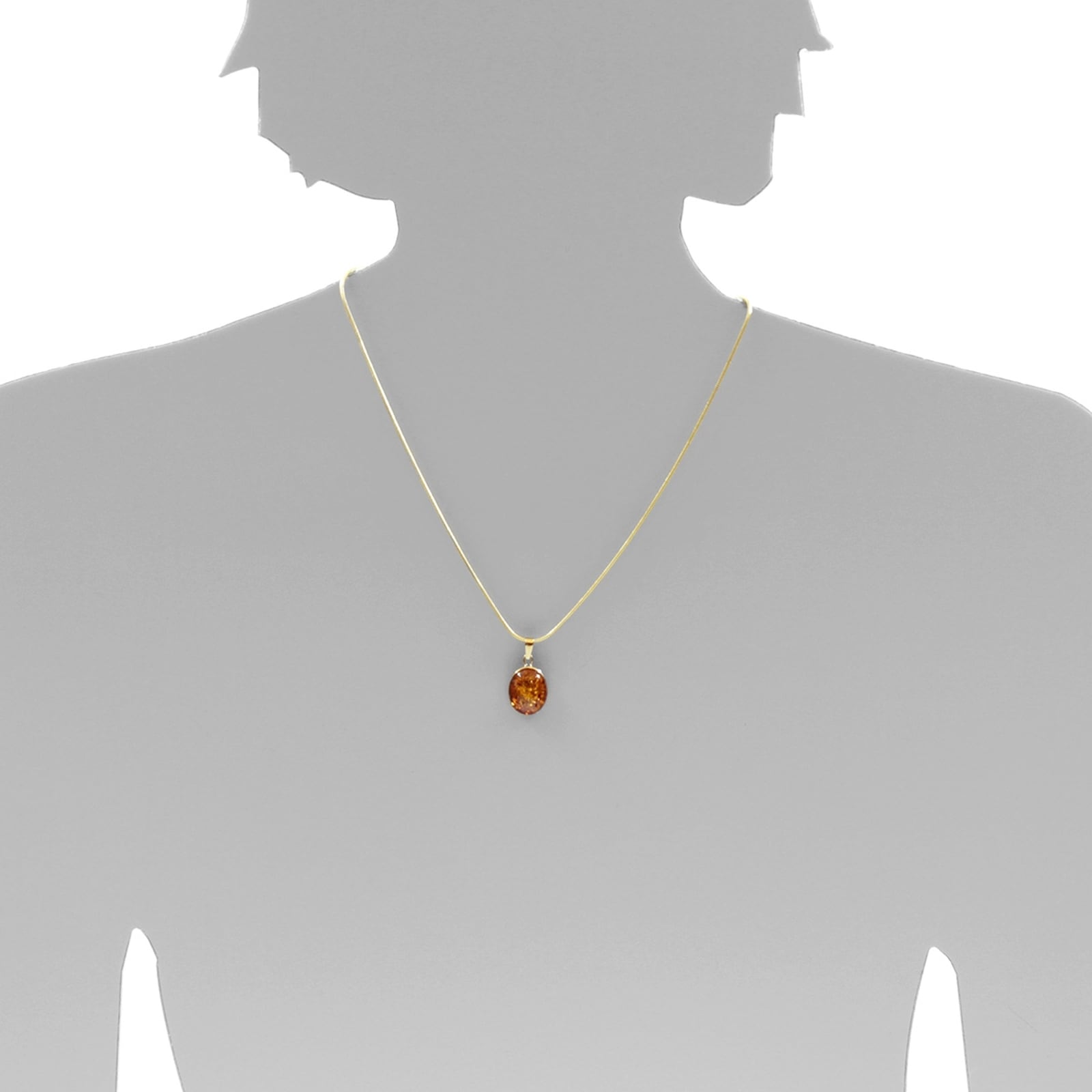 OSTSEE-SCHMUCK Kettenanhänger »- Classic 16x12 mm - Gold 333/000 - Bernstein«