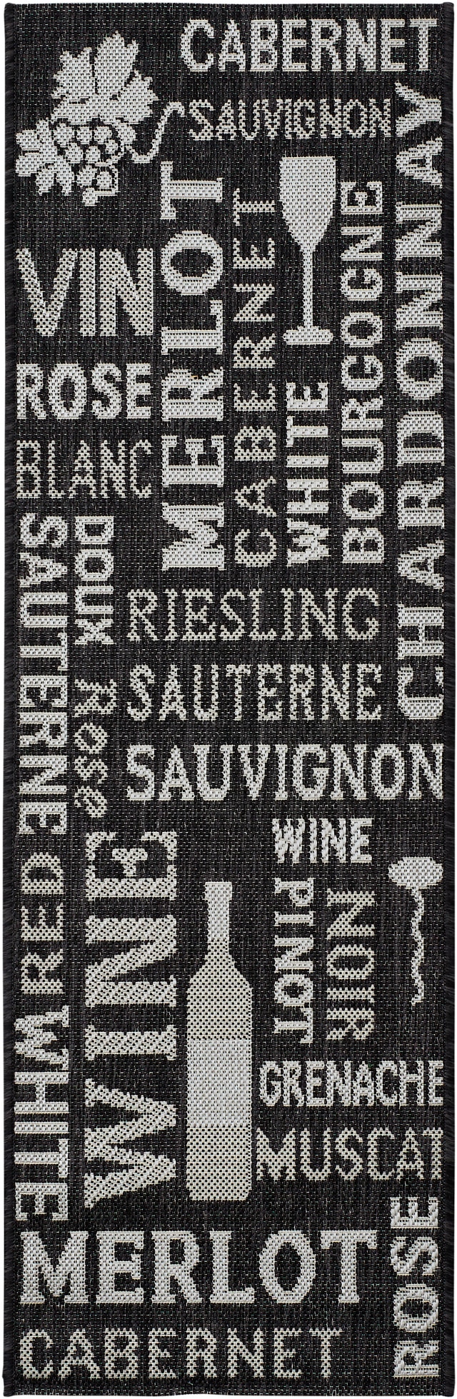 Andiamo Küchenläufer »Arizona Wein«, rechteckig, 5 mm Höhe, Flachgewebe, Motiv Wein, mit Schriftzug, Küche, Outdoor geeignet