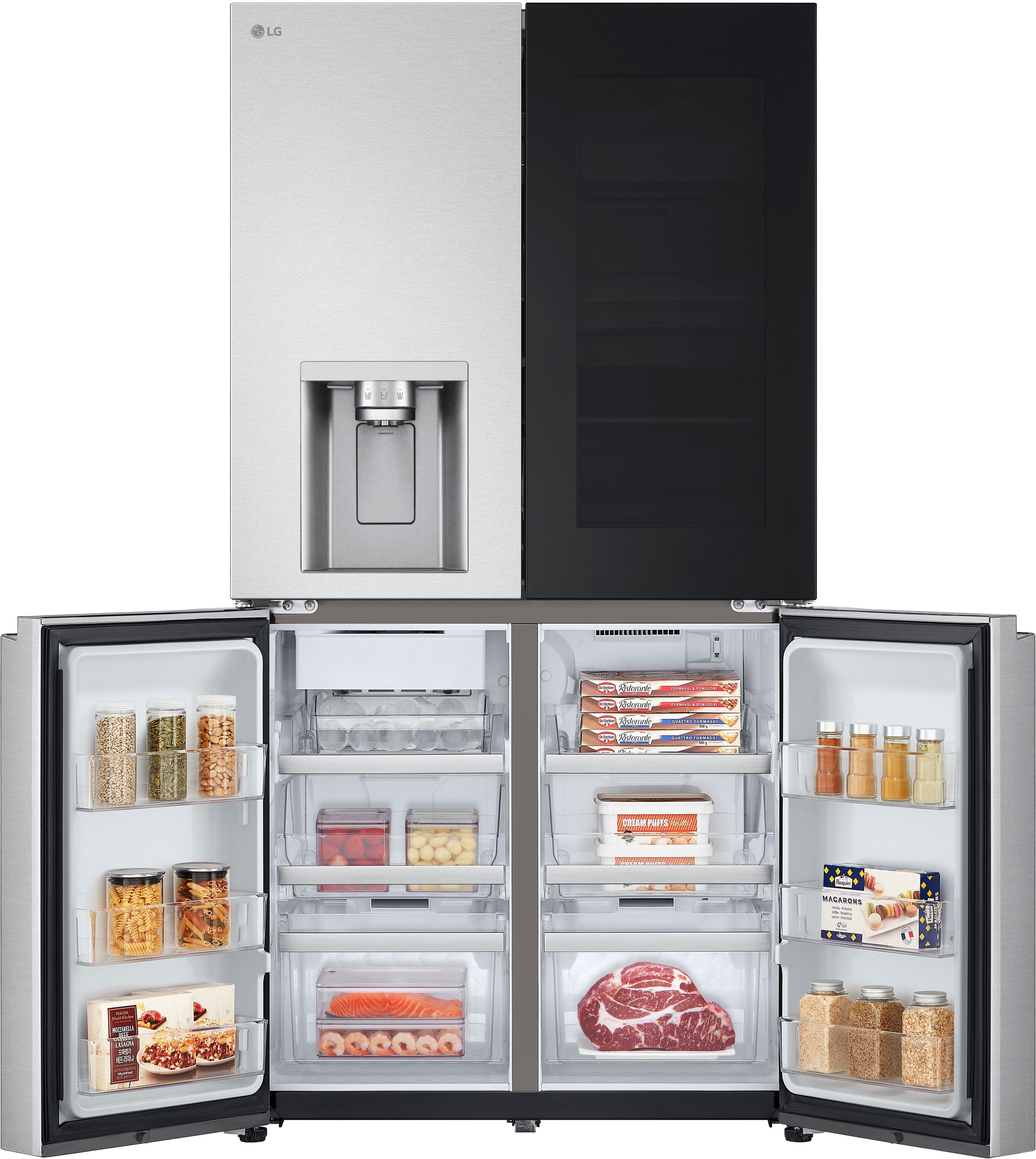 LG Multi Door »GMG960MBEE«, InstaView®: zweimal klopfen, reinschauen! mit Craft Ice - Spender