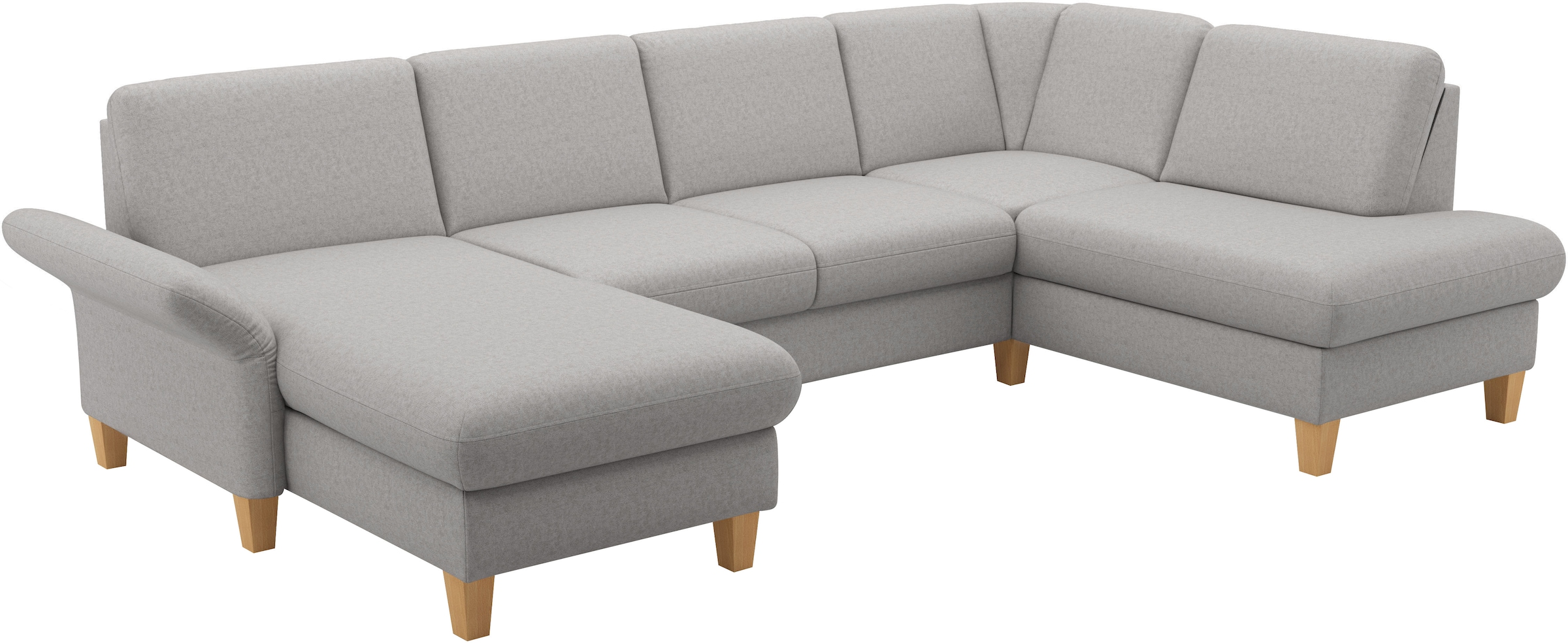 Home affaire Wohnlandschaft »Rochelle, U-Form«, optional mit Armteilverstellung, mit Bettfunktion & Bettkasten