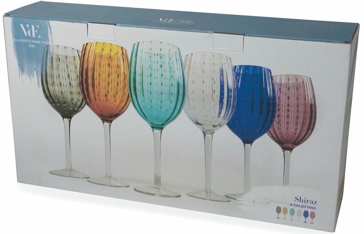 Villa d'Este Weinglas »Shiraz«, (Set, 6 tlg.), Gläser-Set, 6-teilig, Inhalt 300 ml