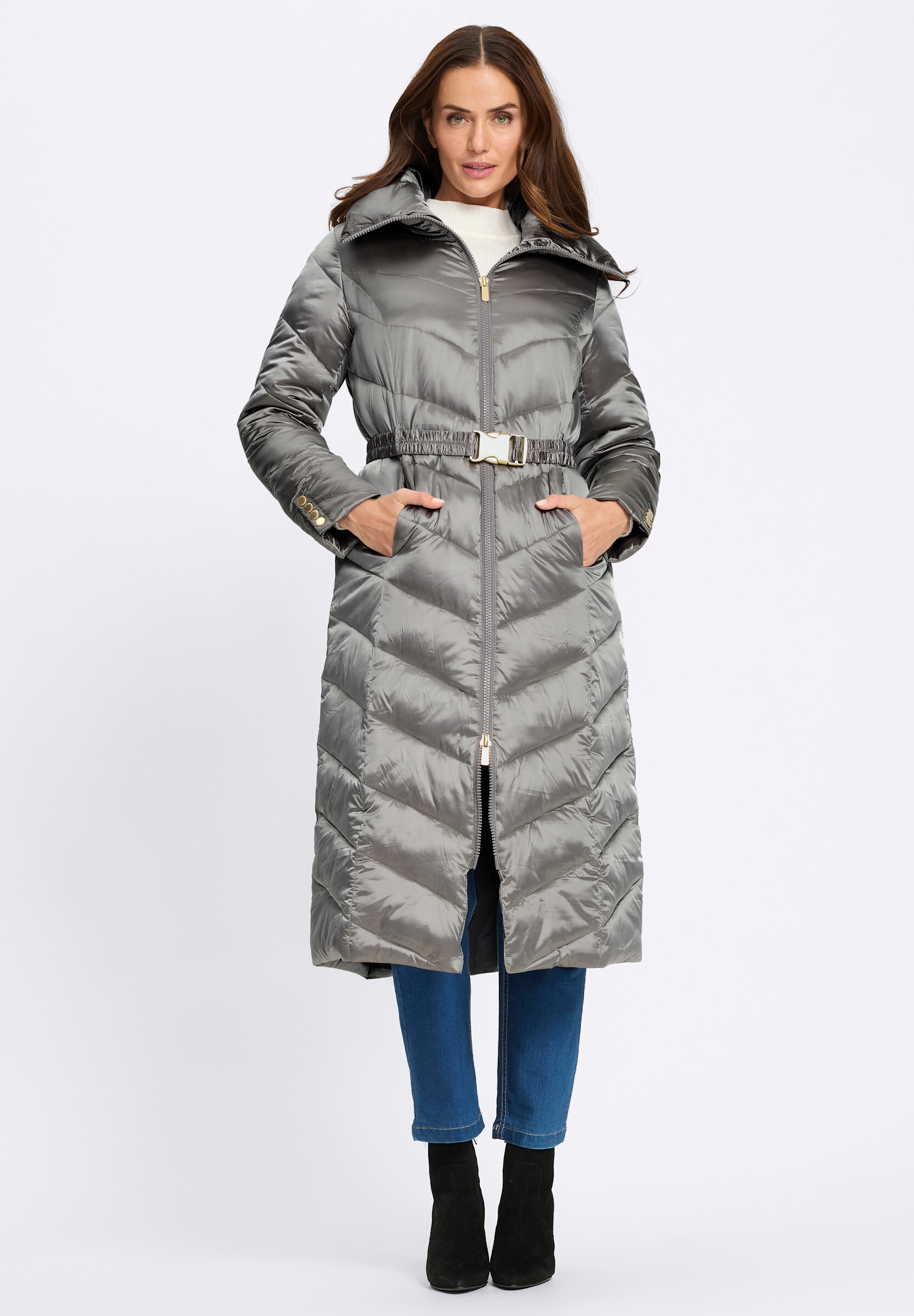 heine Steppjacke »Steppmantel Wintermantel in schimmernder Qualität« ohne Kapuze