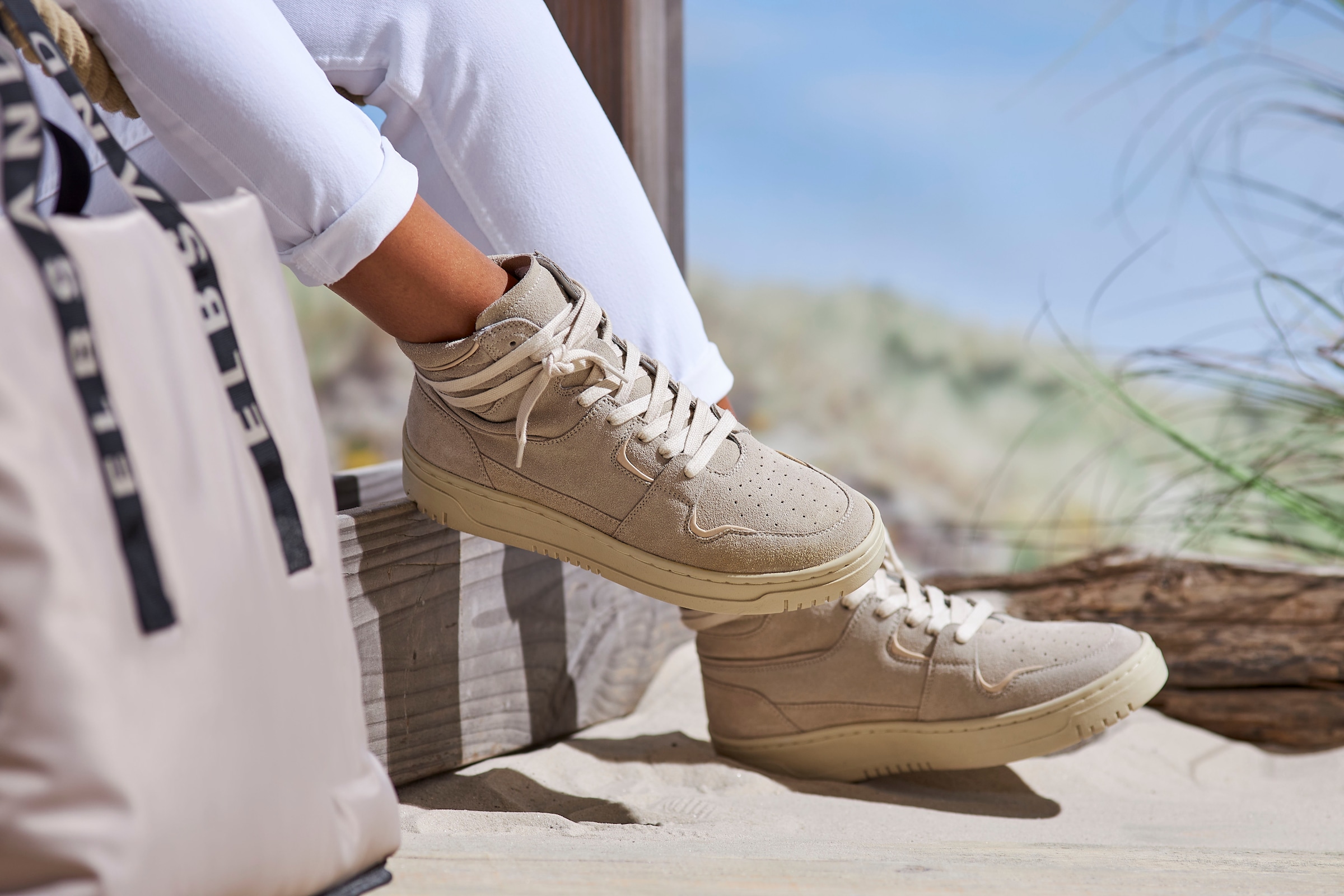 Elbsand Shopper »Schultertasche«, große Handtasche, Henkeltasche, Tragetasche, Badetasche VEGAN