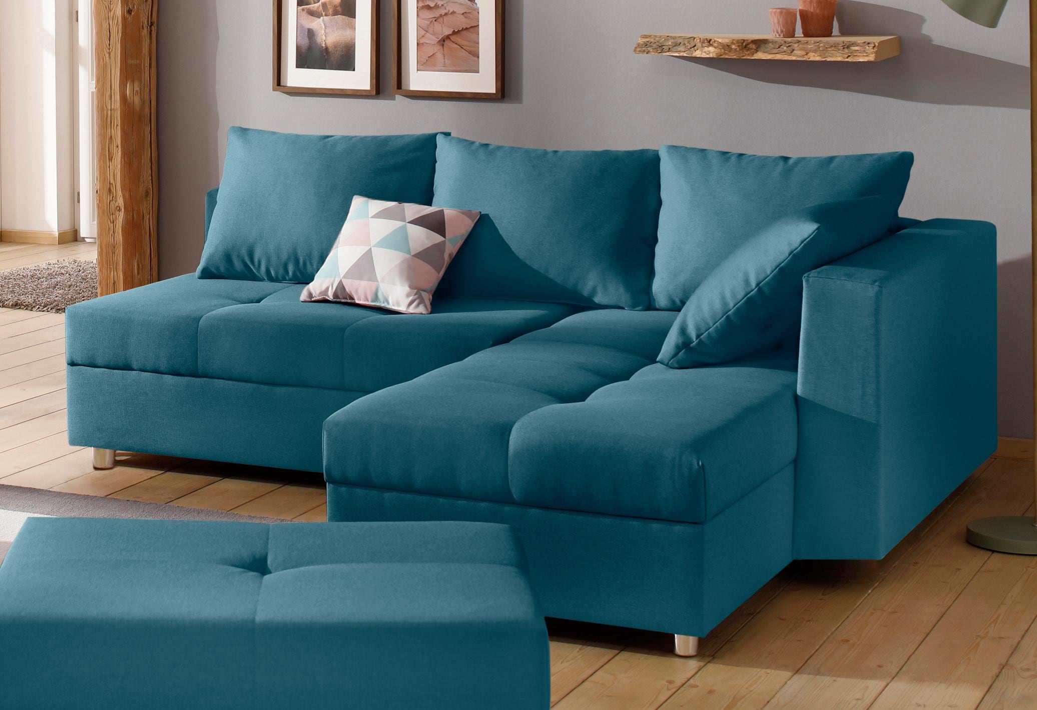 Home affaire Ecksofa »Italia L-Form«, mit Bettfunktion, mit Federkern