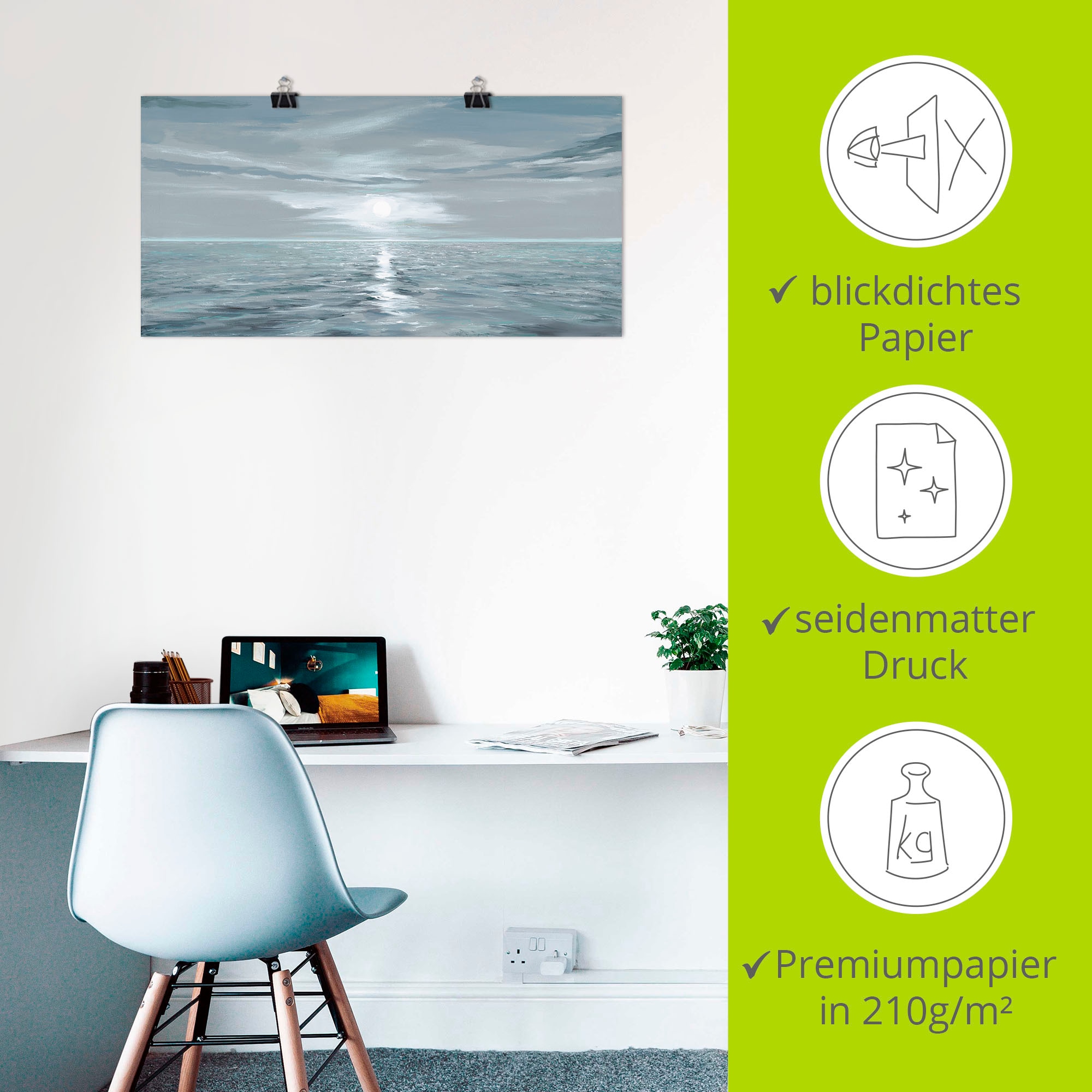 Artland Wandbild »Eisblaues Meer« Gewässer 1 Stk. tlg. als Leinwandbild, Poster in verschied. Größen