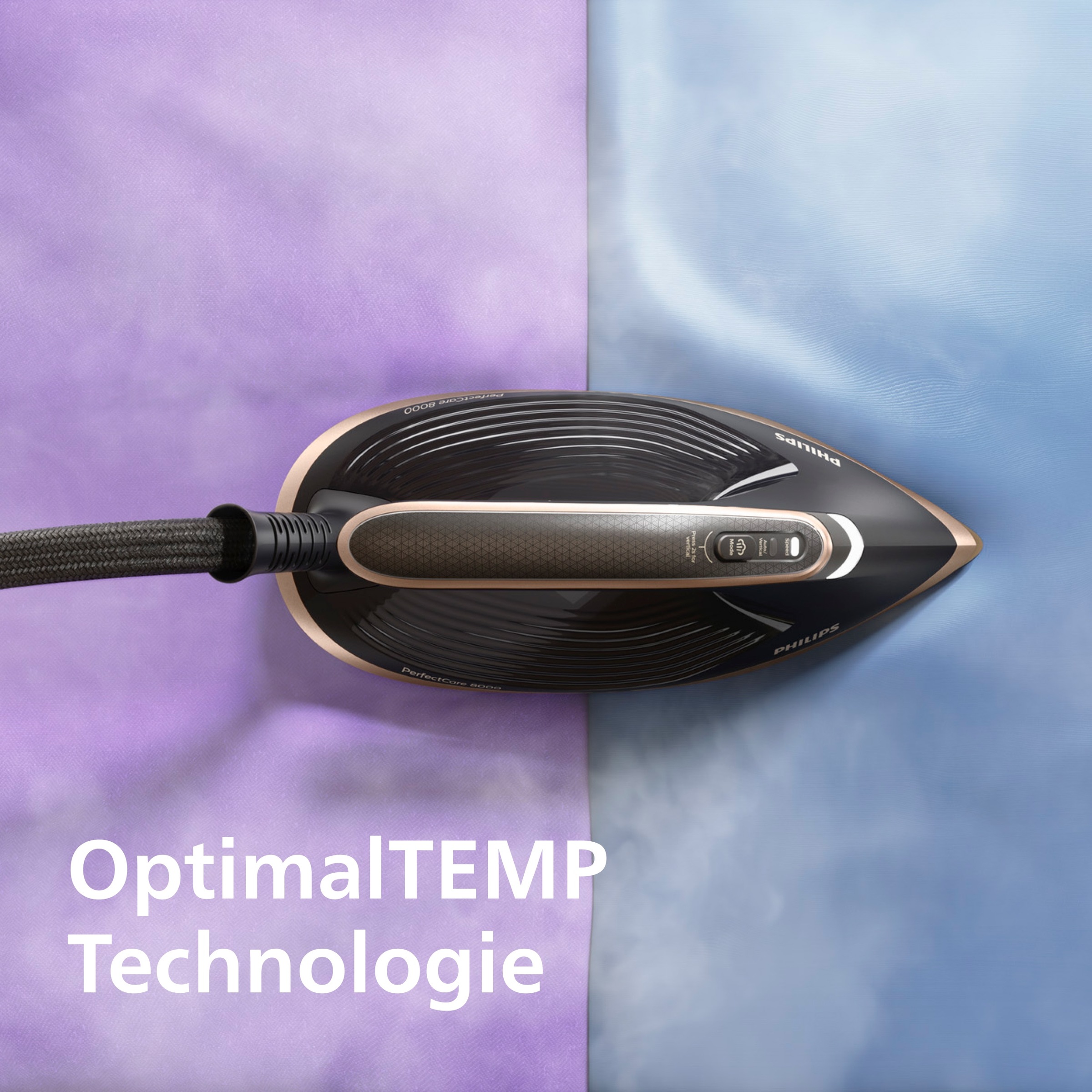 Philips Dampfbügelstation »PerfectCare 8000 Series PSG8300/20, Dunkelblau/Gold« 1,4 ml Wassertank 3.120 Watt, OptimalTemp & TurboPower-Dampfmotor, 850 gr Dampfstoß