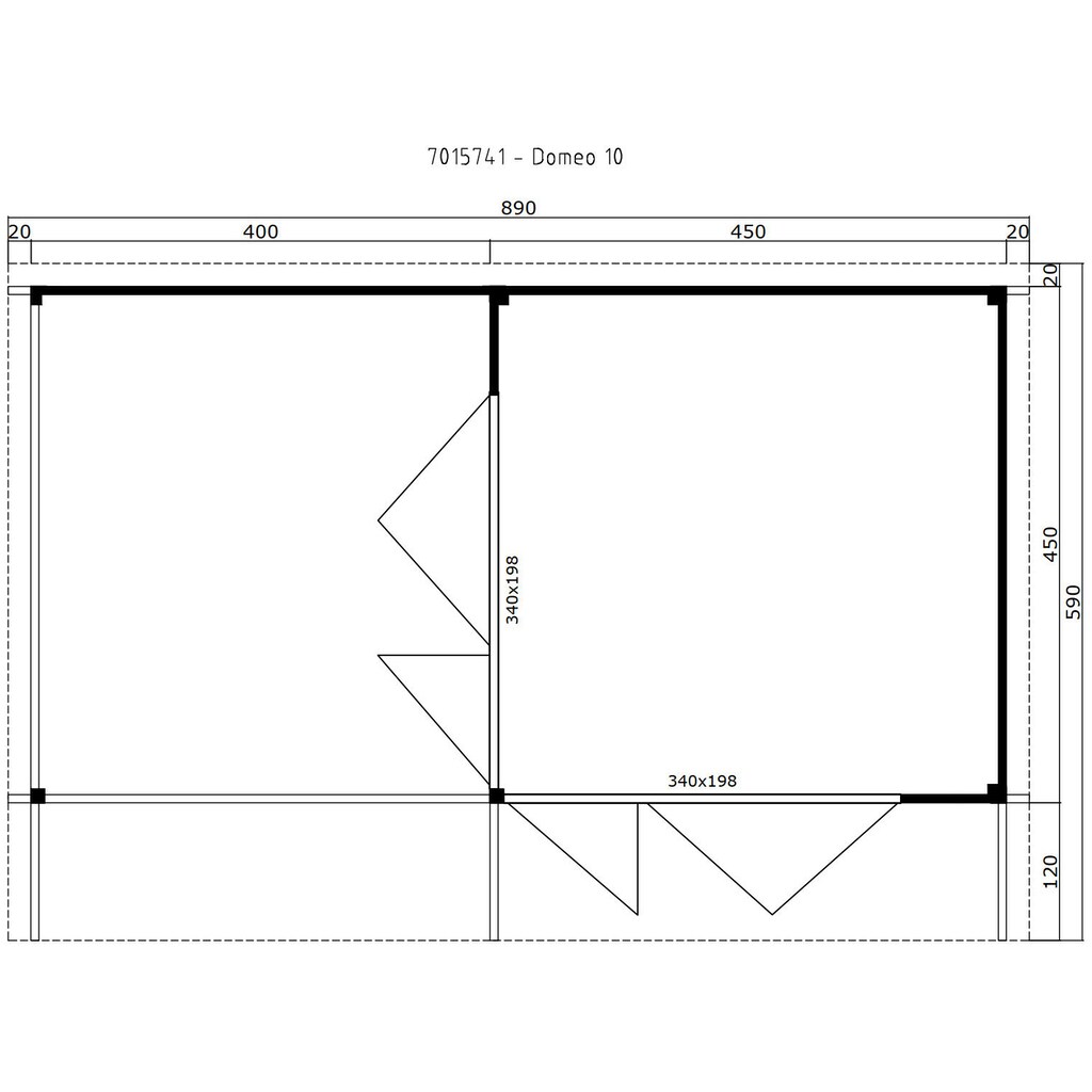 LASITA MAJA Gartenhaus »DOMEO 10 CARBONGRAU/ANTHRAZIT«, (Set)