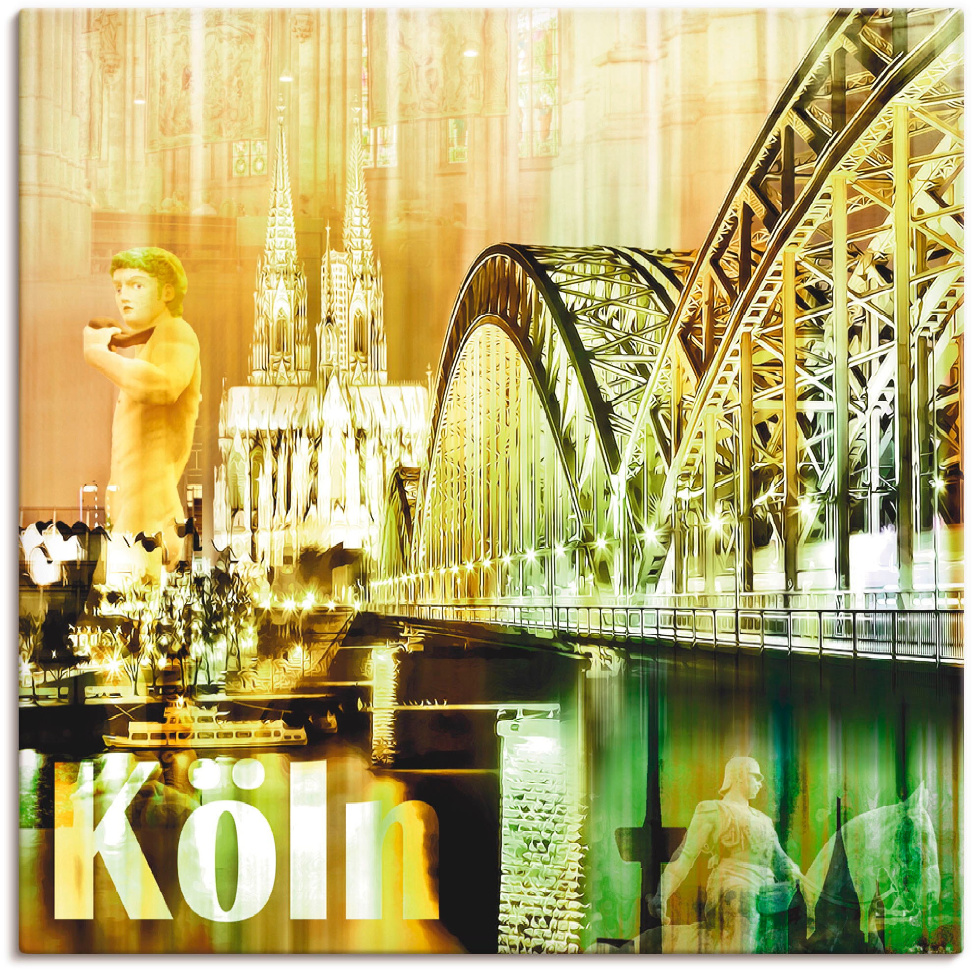 Artland Wandbild »Köln Skyline Abstrakte Collage«, Gebäude, (1 St.), als  Leinwandbild, Wandaufkleber oder Poster in versch. Größen bequem kaufen