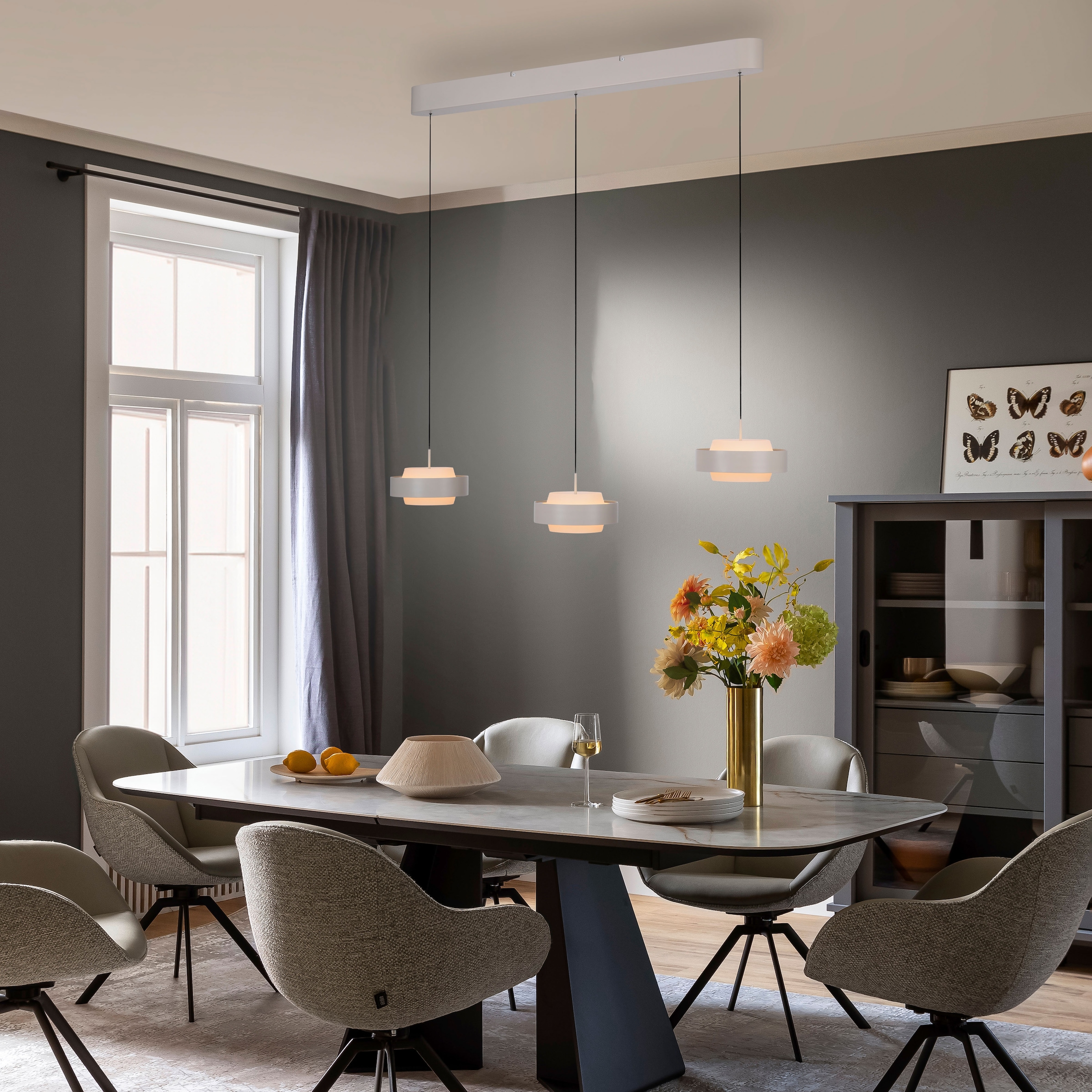 SCHÖNER WOHNEN-Kollektion LED Pendelleuchte »ELMO« LED-Board 1 Stk. Warmweiß SCHÖNER WOHNEN Kollektion, Comfort Lift, Dimmfähig per Tronicdimmer