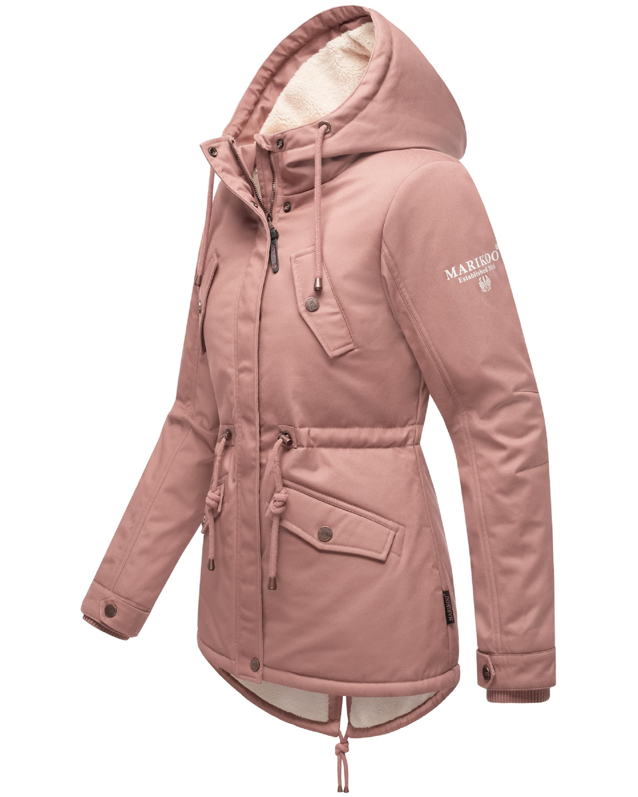 Marikoo Winterjacke »Winterjacke Manolya«, mit Kapuze, stylischer Kurzmantel mit weichem Teddyfell-Futter