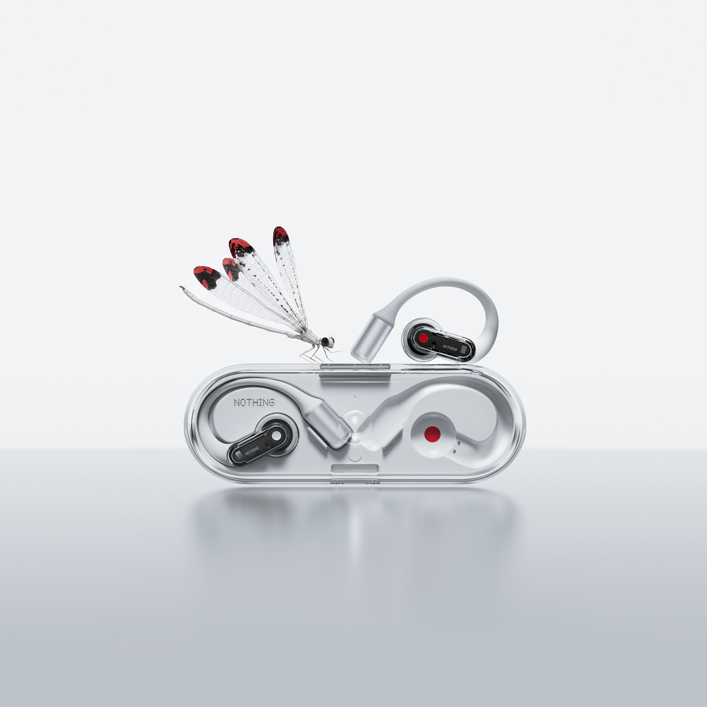 NOTHING Open-Ear-Kopfhörer »Ear (Open)« A2DP Bluetooth | AVCTP Bluetooth | AVDTP Bluetooth | AVRCP Bluetooth | Bluetooth | HFP | RFCOMM | SPP LED Ladestandsanzeige | integrierte Steuerung für Anrufe und Musik