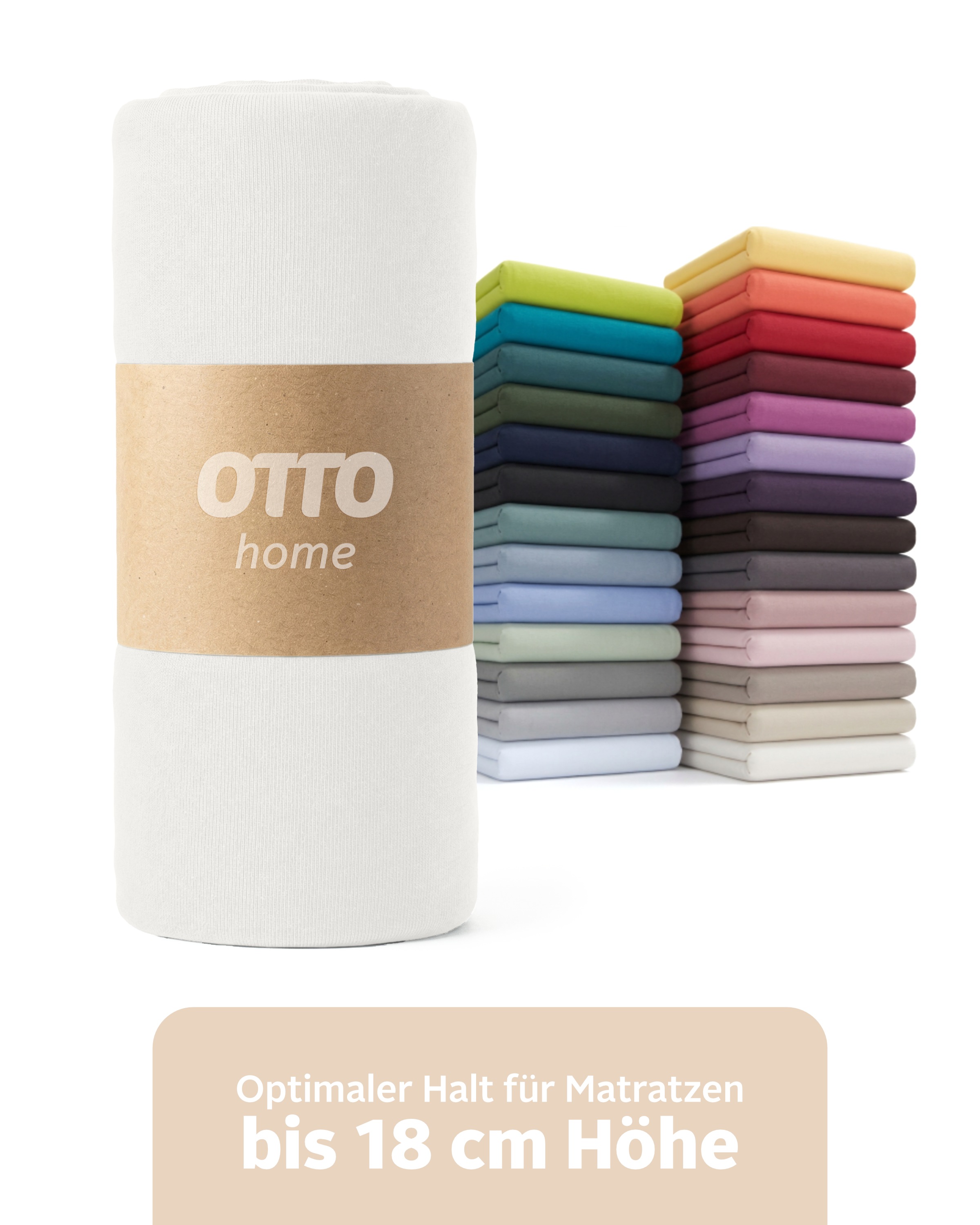 OTTO home Spannbettlaken "PHYSALIS in BASIC und PREMIUM Qualität, 100% Baumwolle" für Matratzen bis 18 cm Höhe, Bettlaken, Spannbetttuch, pflegeleicht