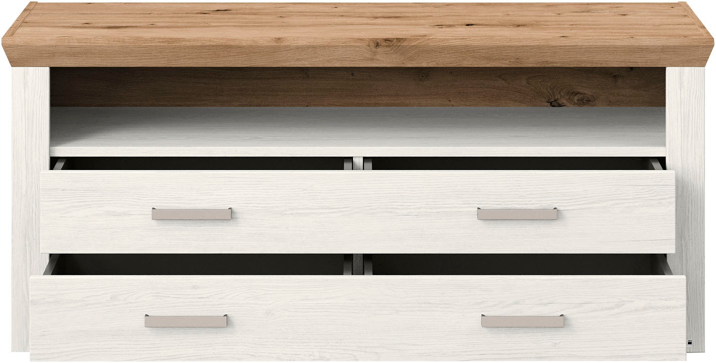 set one by Musterring Lowboard »York«, Typ 32, mit 4 Schubkästen, Beleuchtung optional, Breite 140 cm