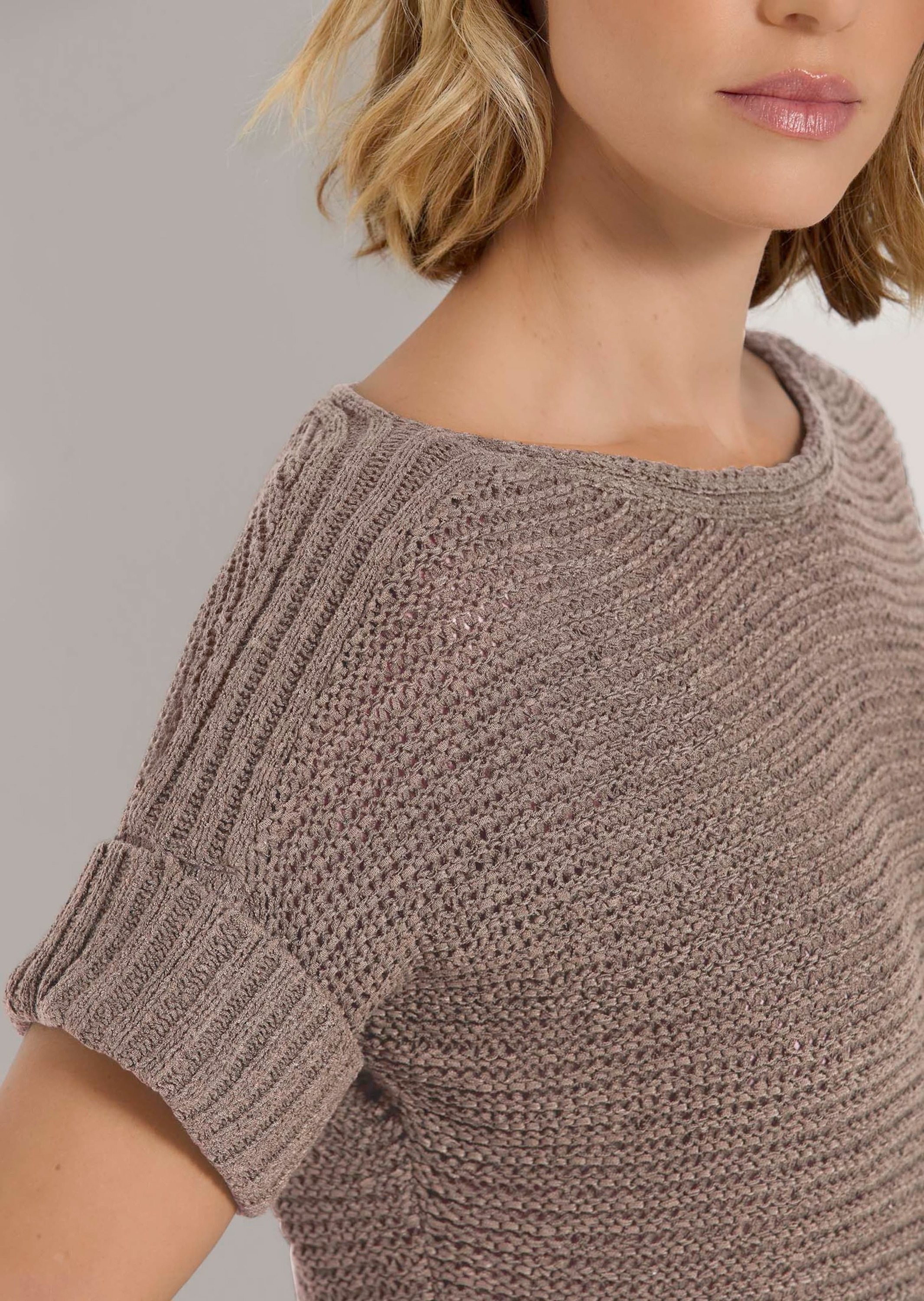 MADELEINE Longpullover »Pullover Kurzarm-Pullover mit Struktur«