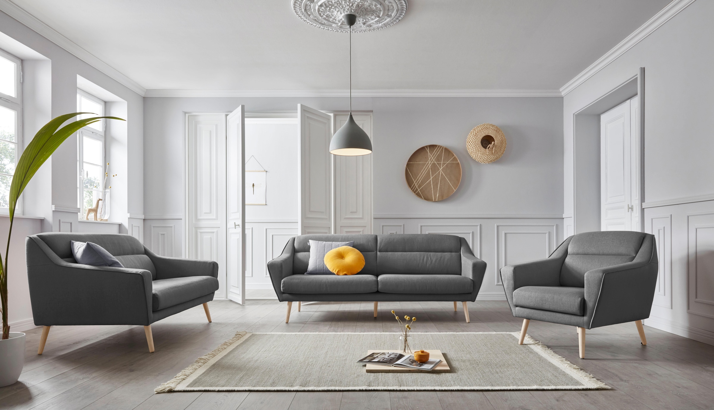 OTTO home 2-Sitzer »Bille« mit Naht im Rückenkissen und Eiche-Beinen, Design by Morten Georgsen