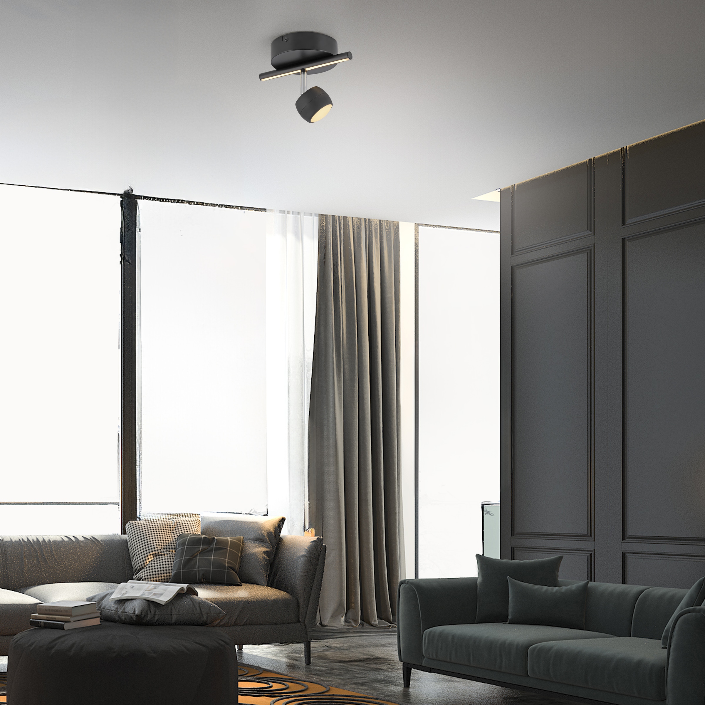 JUST LIGHT LED Deckenleuchte »JARIK« LED-Board 1 Stk. Warmweiß Serienschalter: Alles / Spots / Profile, getrennt schaltbar