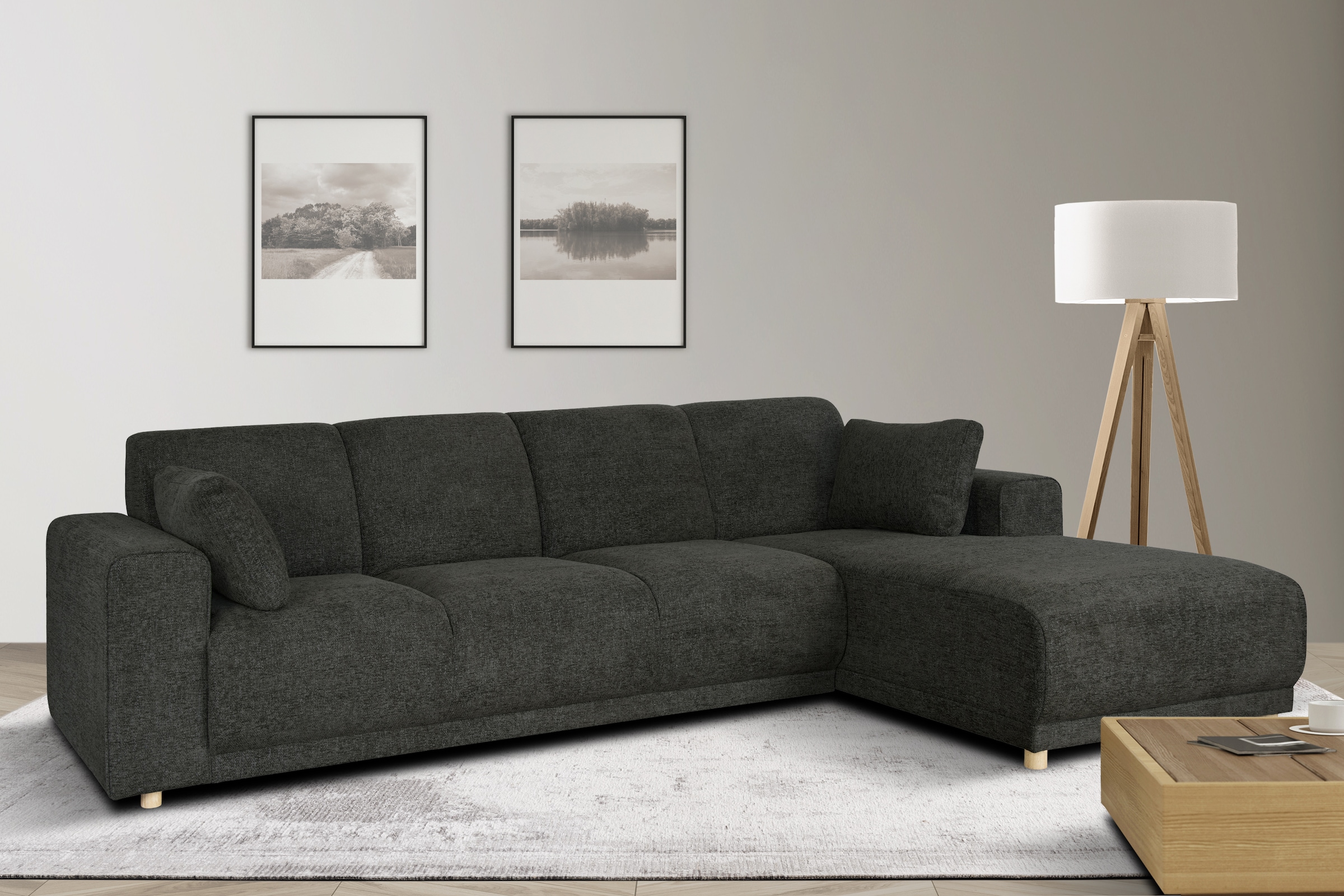 Home affaire Ecksofa »LEMPS wahlweise Recamiere links oder rechts L-Form«, incl. Zierkissen, Stellmaße 297x162 cm