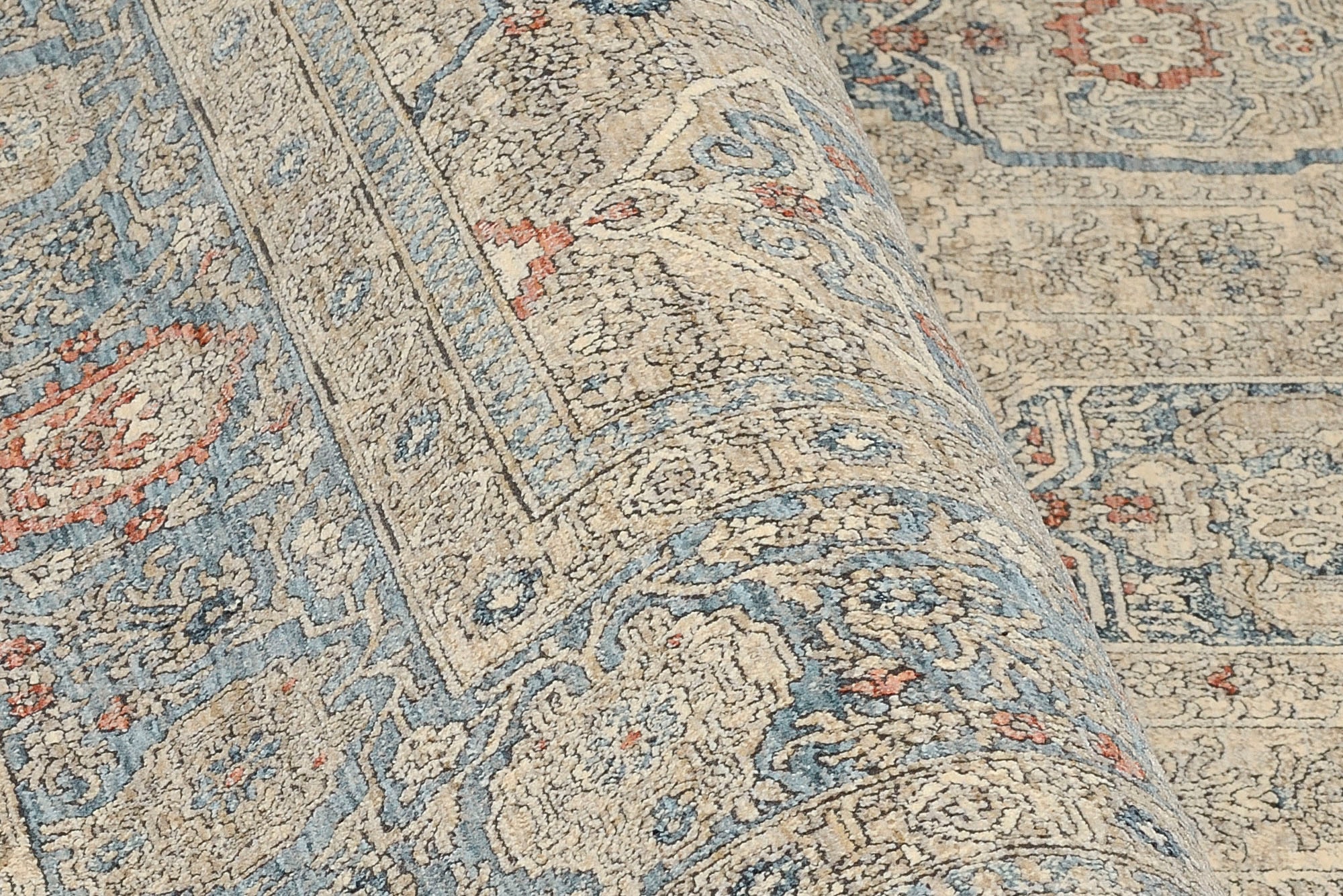 OCI DIE TEPPICHMARKE Teppich »GRAND FASHION 02« rechteckig 5 mm Höhe Vintage Optik, feine Fransen, Wohnzimmer