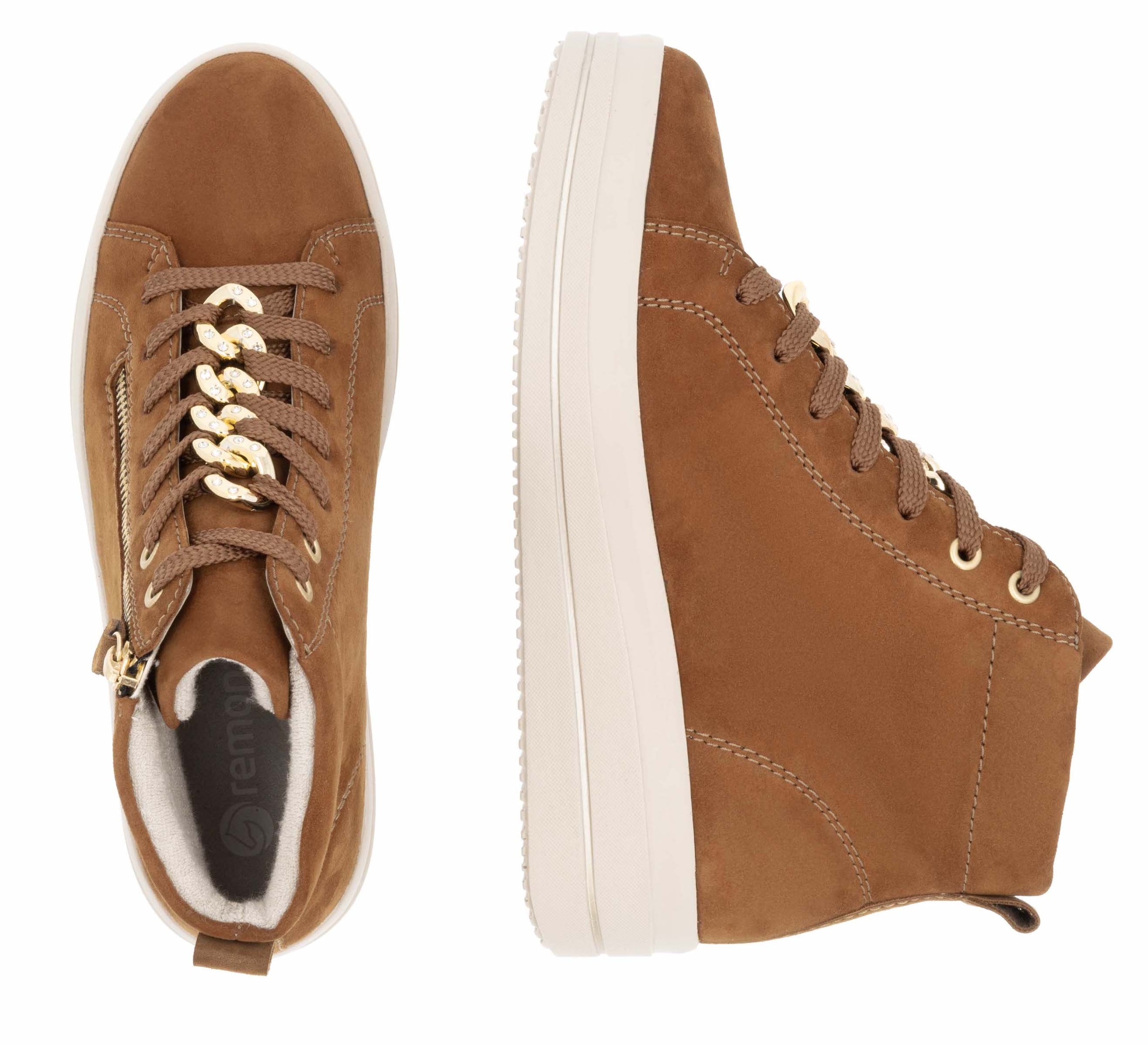 Remonte Plateausneaker »Elisabeth Hurley-Collection«, Freizeitschuh, High-Top-Sneaker, Schnürer, seitlicher Reißverschluss