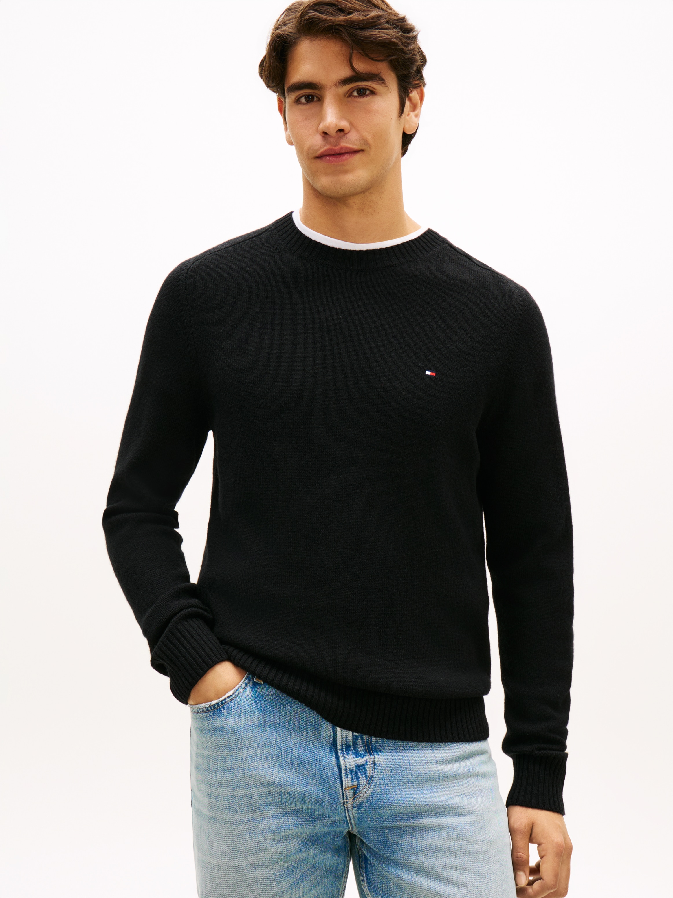 Tommy Hilfiger Rundhalspullover »LAMBSWOOL CREW NECK«