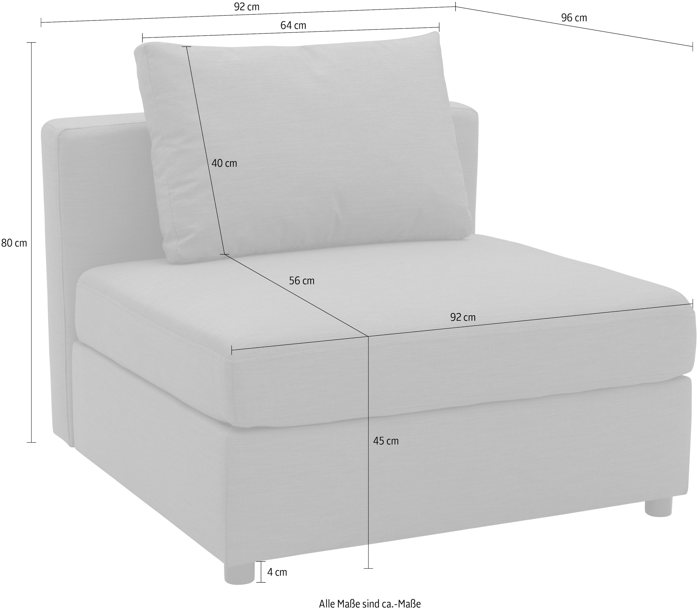 DOMO collection Sofaelement »Solskin, individuell erweiterbar/kombinierbar«, mit losen Kissen. Rücken- und Seitenteile als Stecksystem.