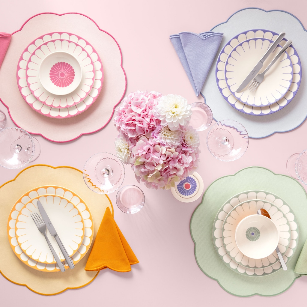 Villeroy & Boch Platzset »Platzsets Fleur Accessoires ø 40 cm 6er Set grün« waschbar bei 30 Grad C