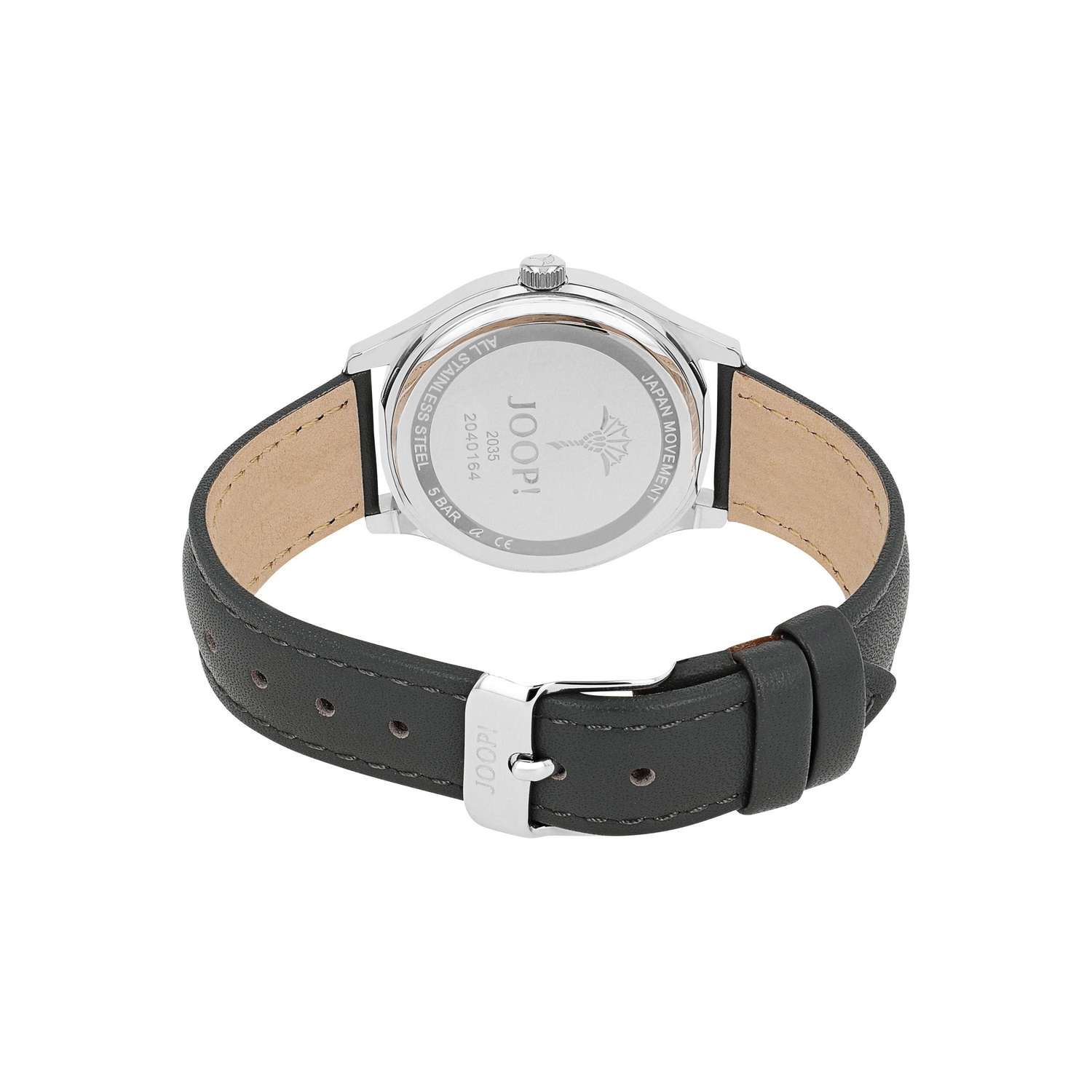 JOOP! Quarzuhr Armbanduhr, Damenuhr, Lederarmband, analog, Kristallsteine