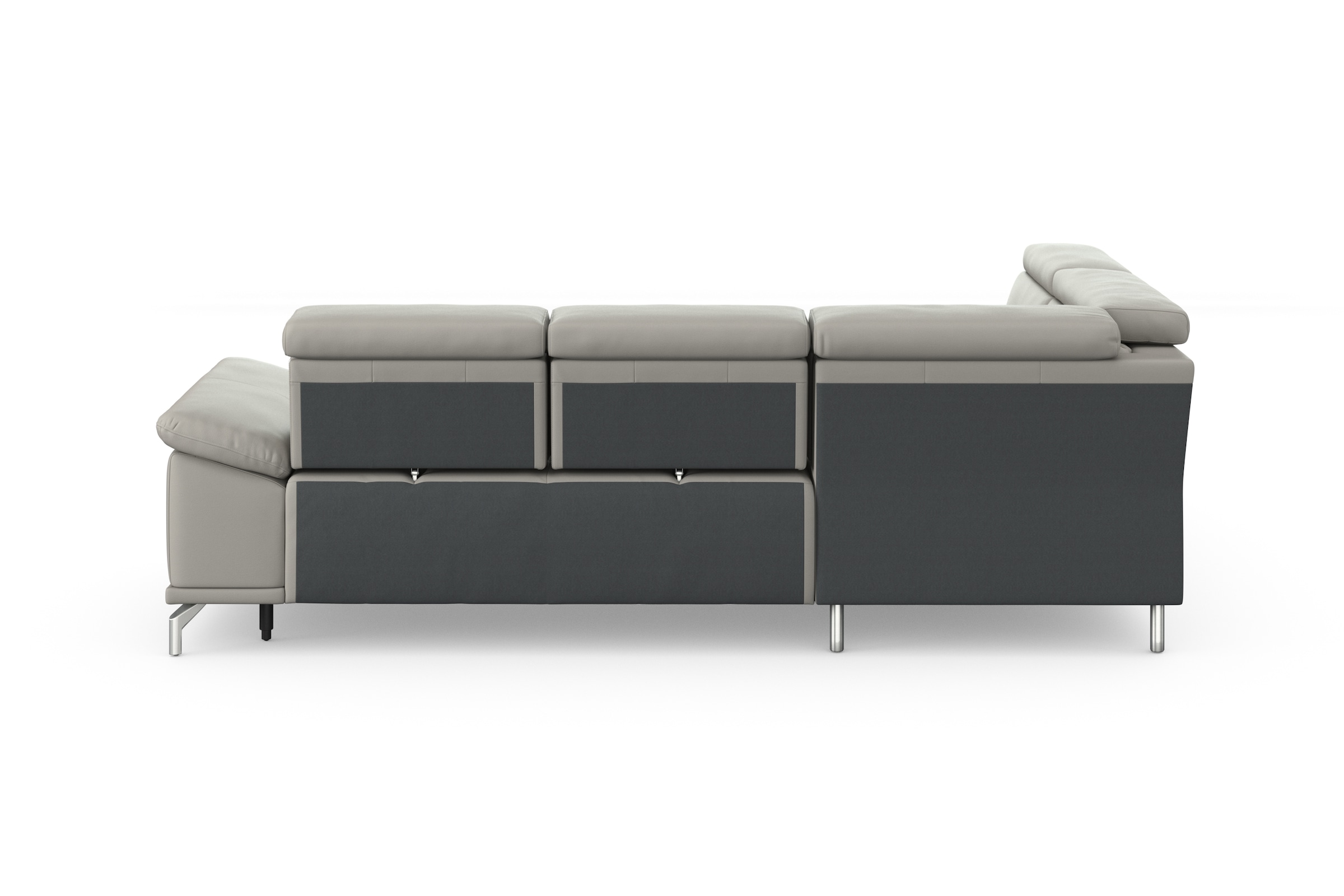 sit&more Ecksofa »Cabrio L-Form, mit Sitztiefenverstellung, Arm- und Kopfteilverstellung«, 3 Nierenkissen, Federkern, optional Bettfunktion und Stauraum