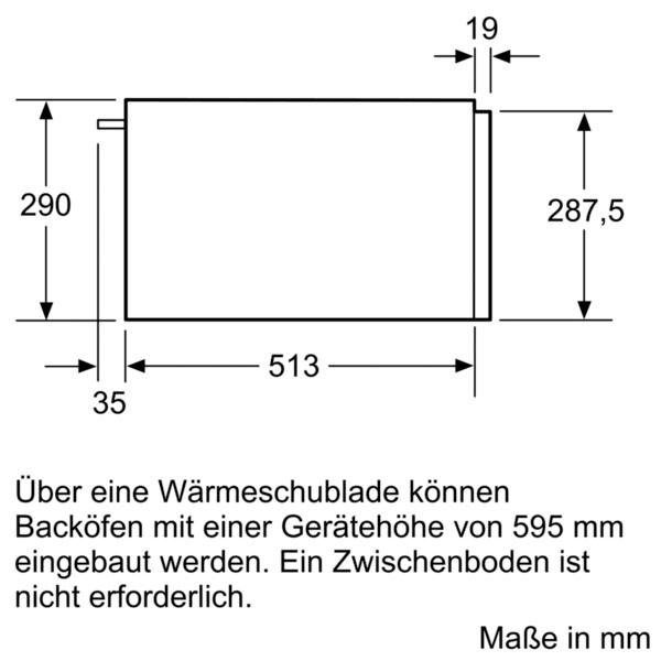 SIEMENS Einbau-Wärmeschublade Jahren BI630DNS1 Garantie 3 XXL mit iQ700