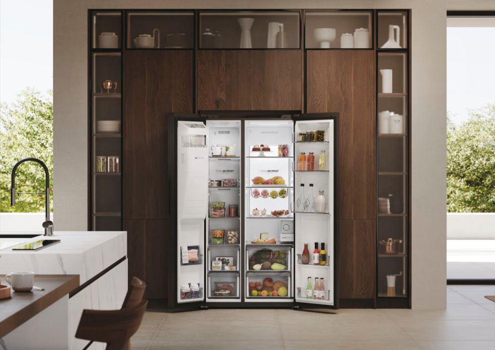 Haier Side-by-Side SBS SERIES 7 »HSW79F18DIPT«, 178 cm hoch, 91 cm breit, Nutzinhalt: 601 Liter, HumidityZone