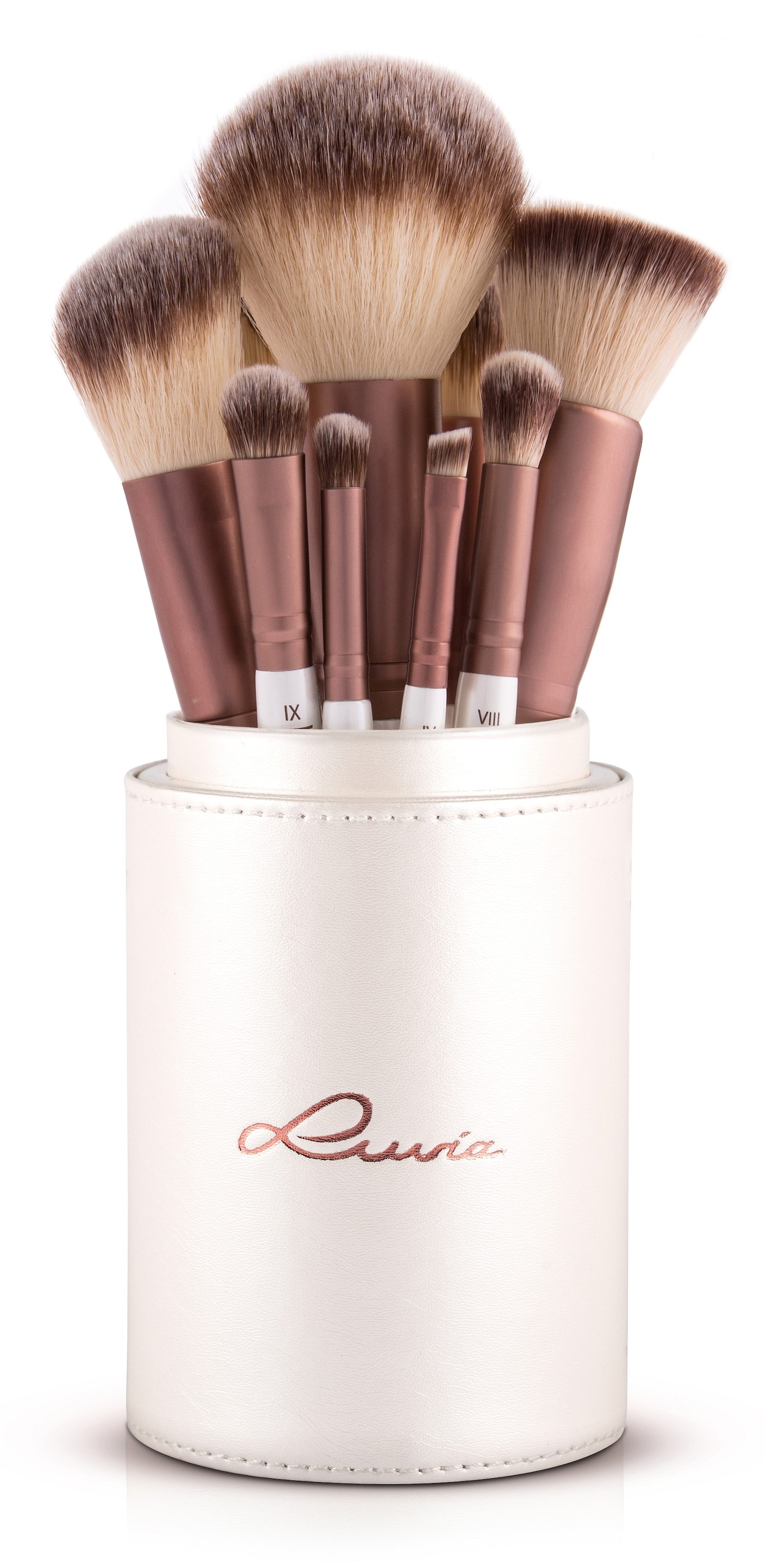 Luvia Cosmetics Kosmetikpinsel-Set »Prime Vegan«, (15 tlg., inkl. Pinselhalter), vegan