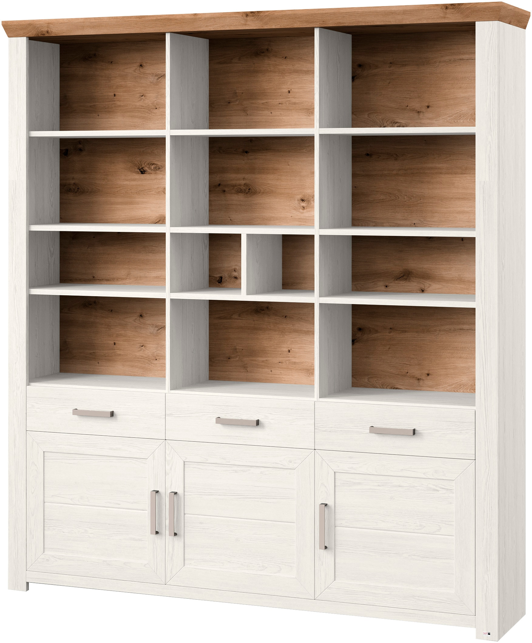set one by Musterring Aktenregal »York«, offenes Design, wahlweise mit Beleuchtung, 3 Farben, Breite 184 cm