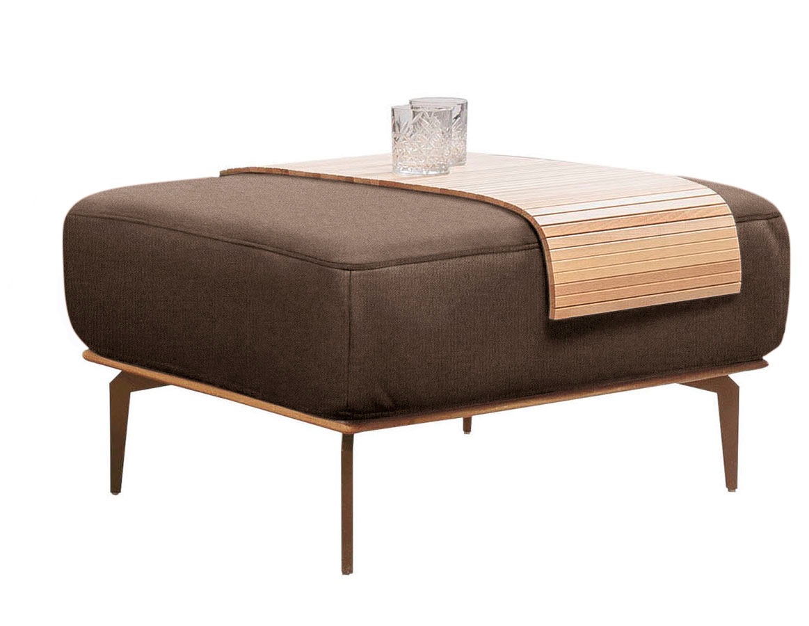 W.SCHILLIG Polsterhocker »run«, mit Holzsockel, Füße in Bronze pulverbeschichtet, Breite 75 cm