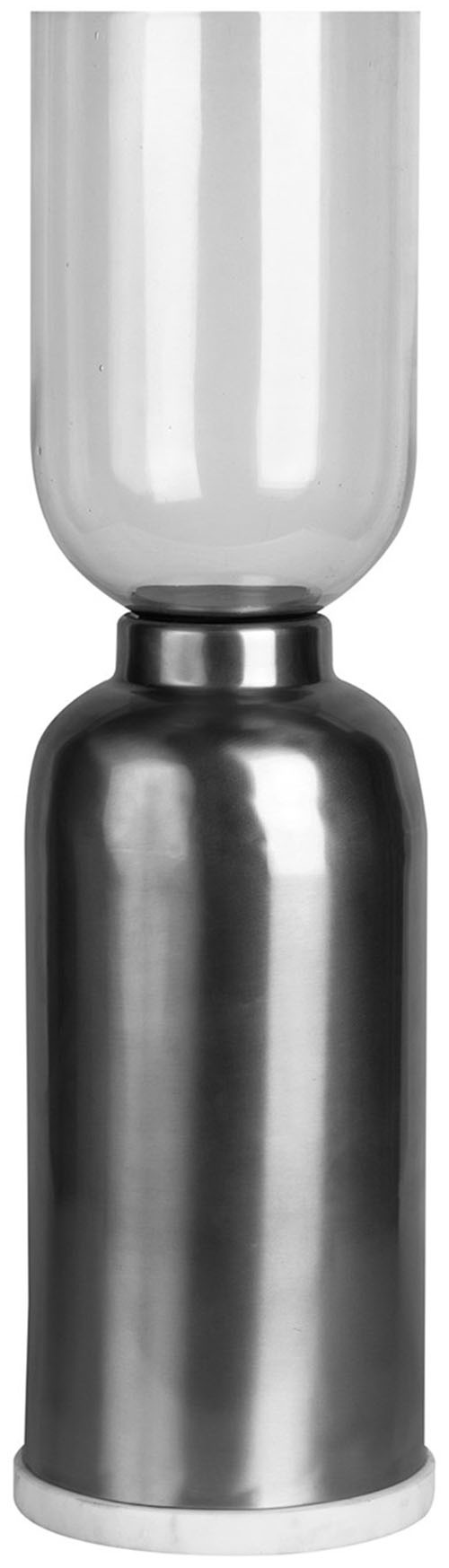 Kayoom Kerzenhalter "Bodenkerzenhalter Shyam 125" Bodenkerzenhalter aus Metall, Marmor-Sockel, Windlicht aus Glas