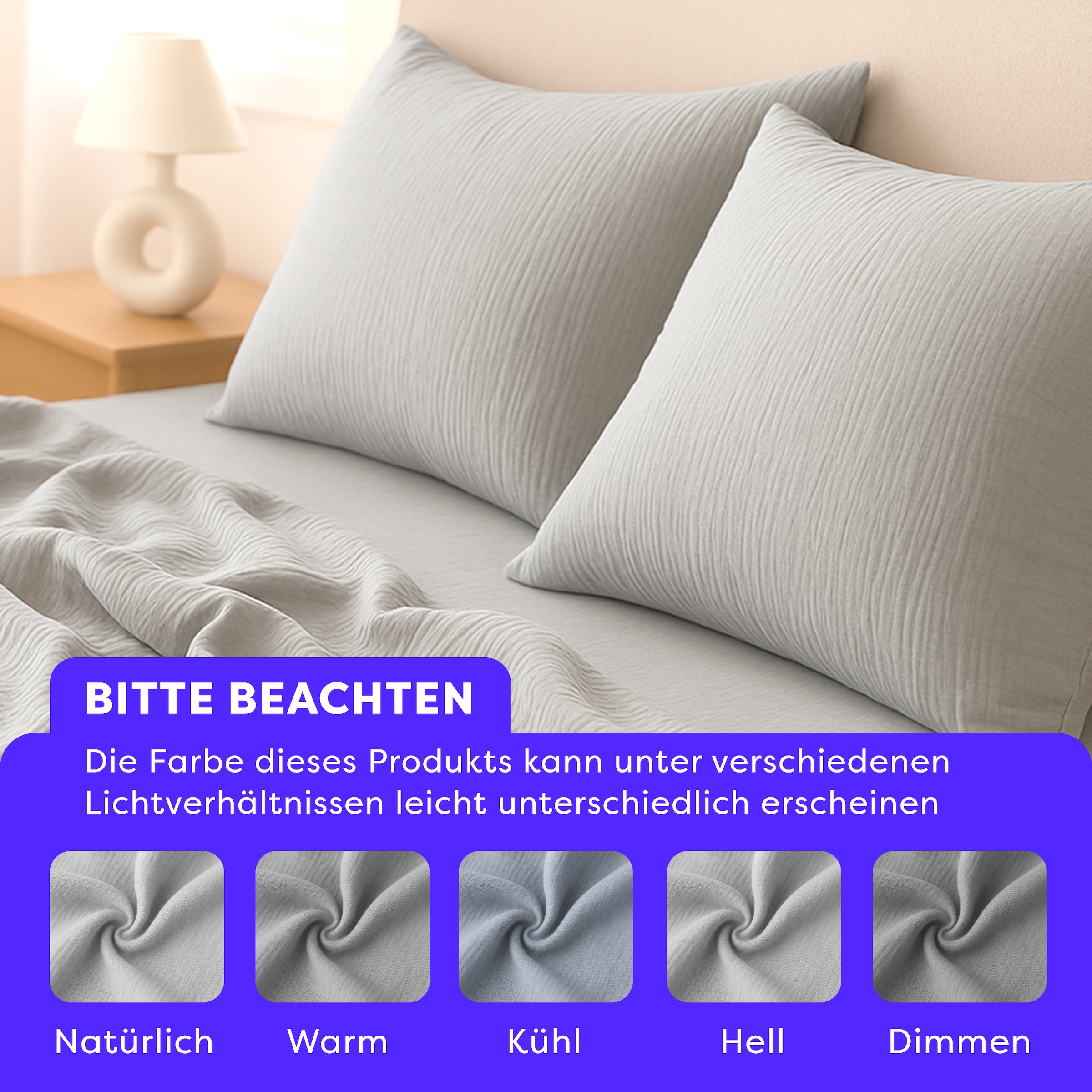 Wolkenfeld Bettwäsche »Wolkenfeld Premium Musselin mit Reißverschluss« 3 tlg. tlg.