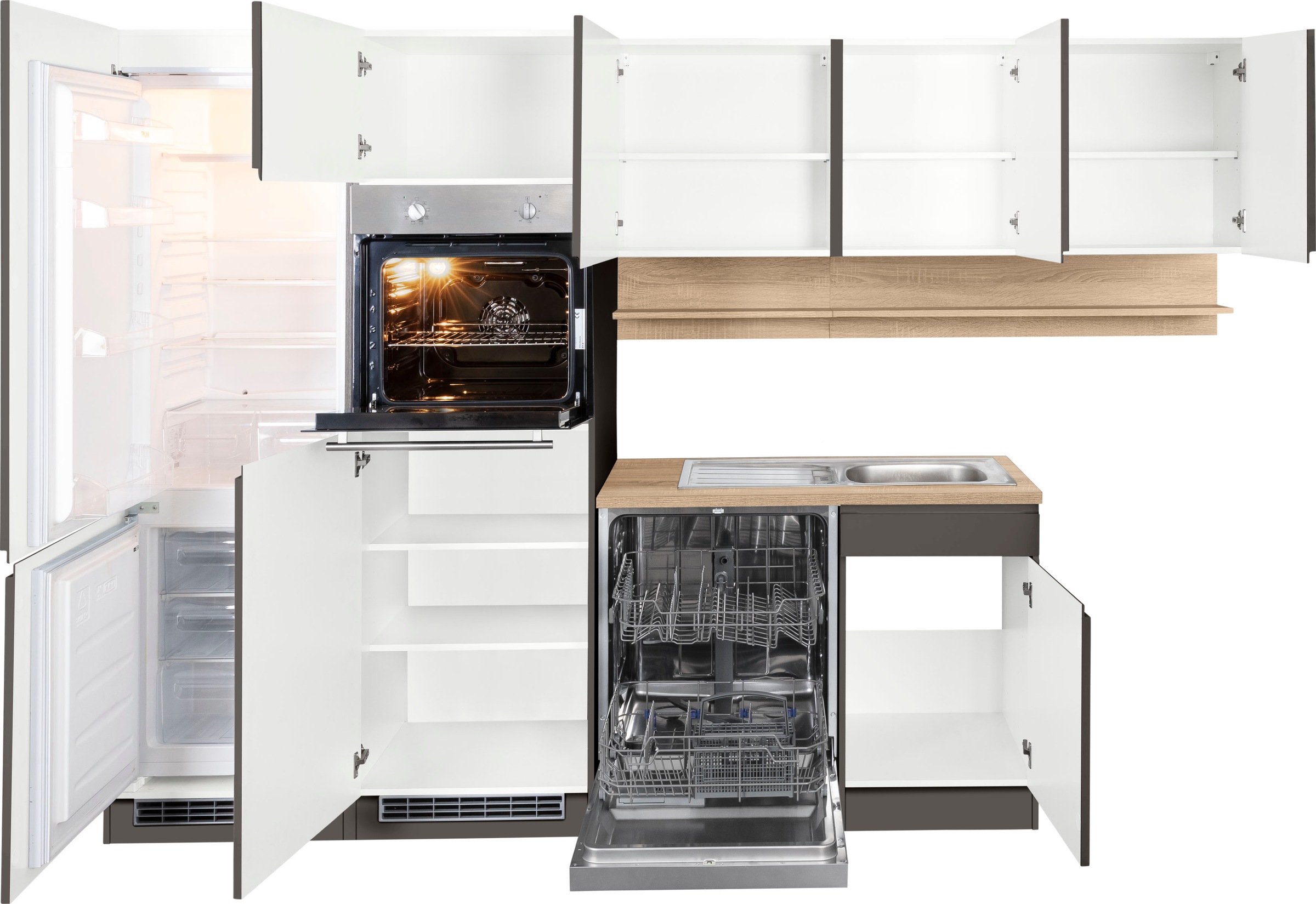 KOCHSTATION Winkelküche »KS-Virginia« Stellbreite 290/190 cm cm, wahlweise mit Induktion